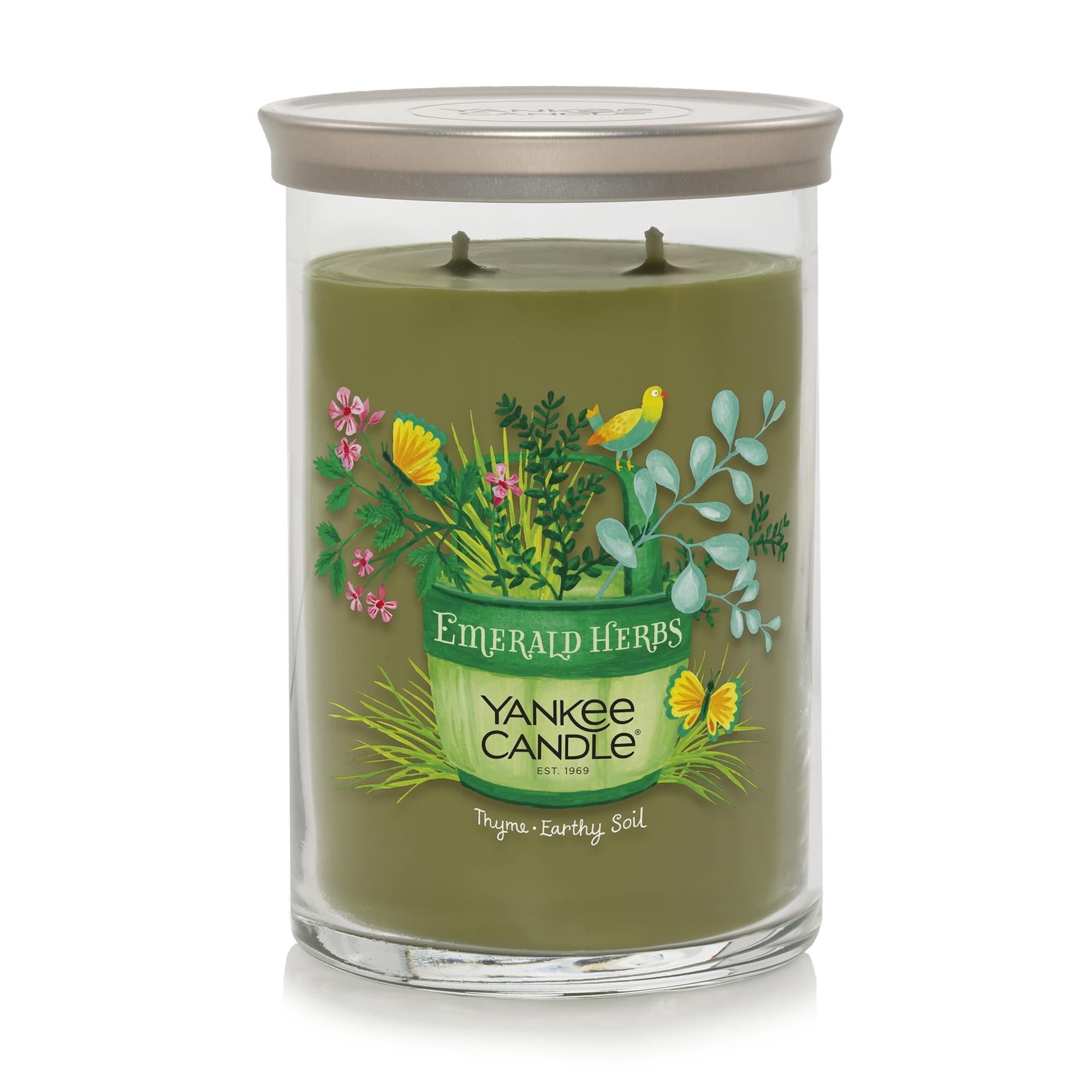 Yankee Candle Emerald Herbs - Thyme ? Earthy Soil 20 Oz. Signature Large Tumbler Candle, 20 oz In Green