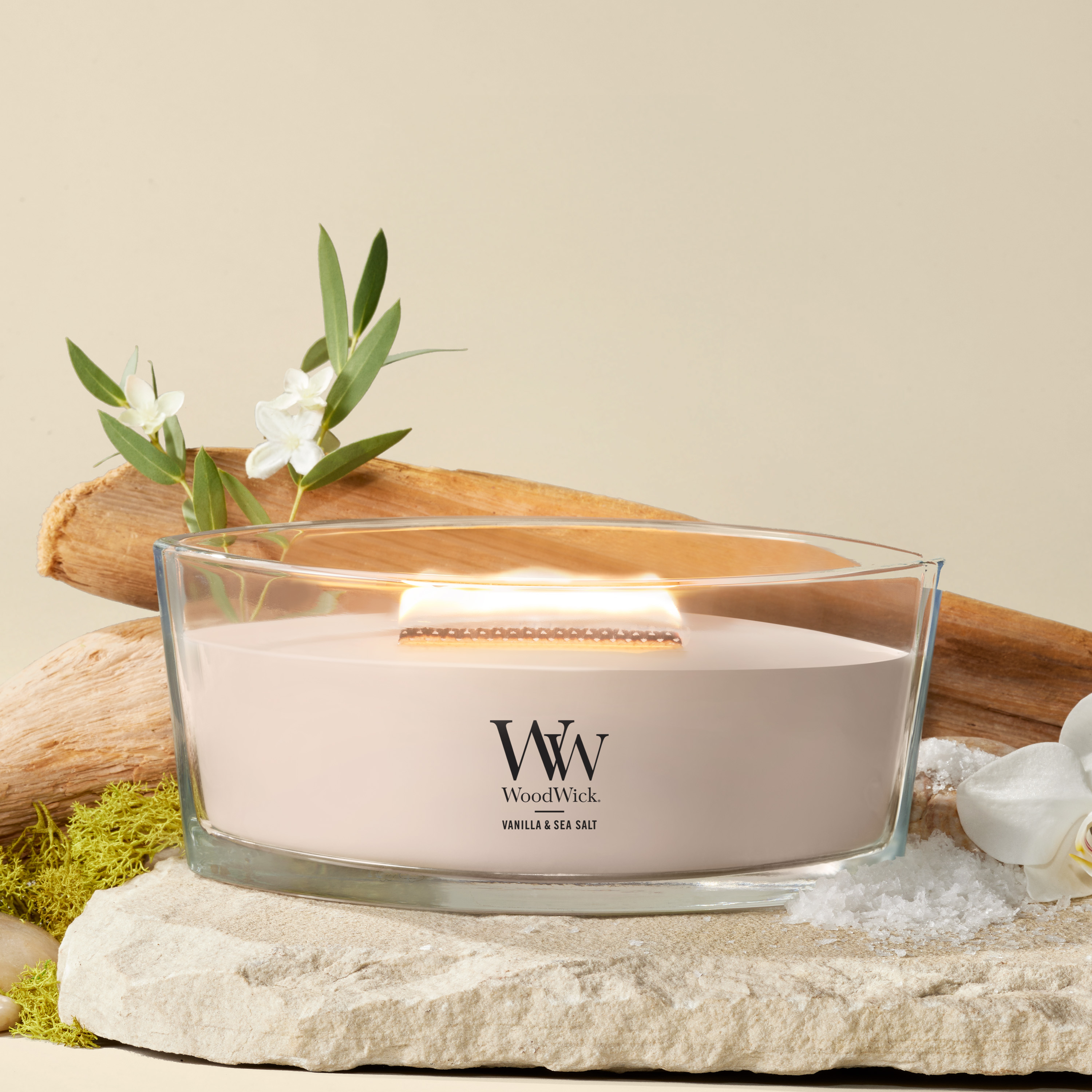 Vanilla & Sea Salt WoodWick® Ellipse Candle - Ellipse Candles