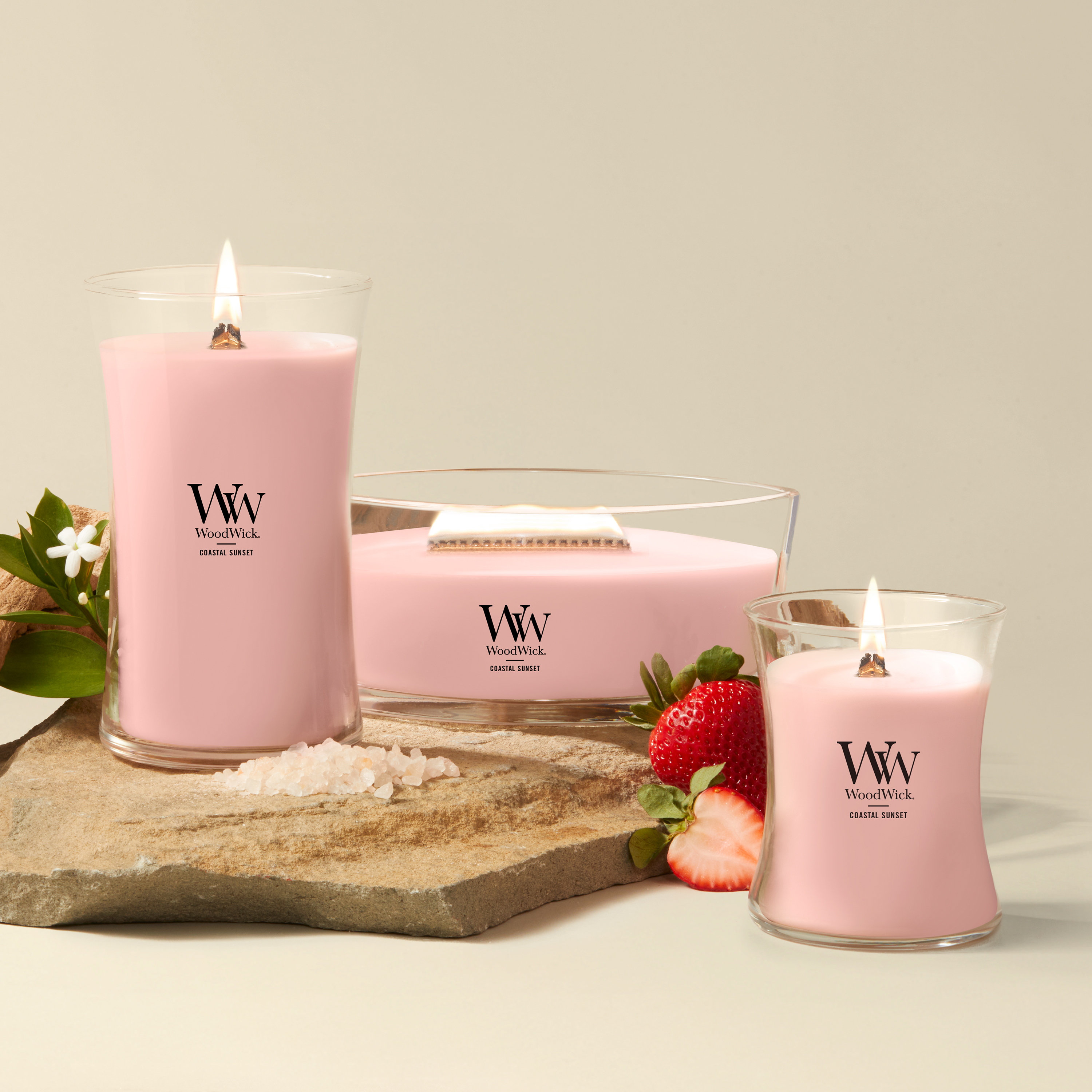 Gulf × KI'S CANDLE COLLECTION Coastal Sunset WoodWick® Large Hourglass Candle - Large Hourglass