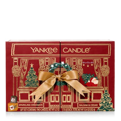 Fluted Candle Duo in Red