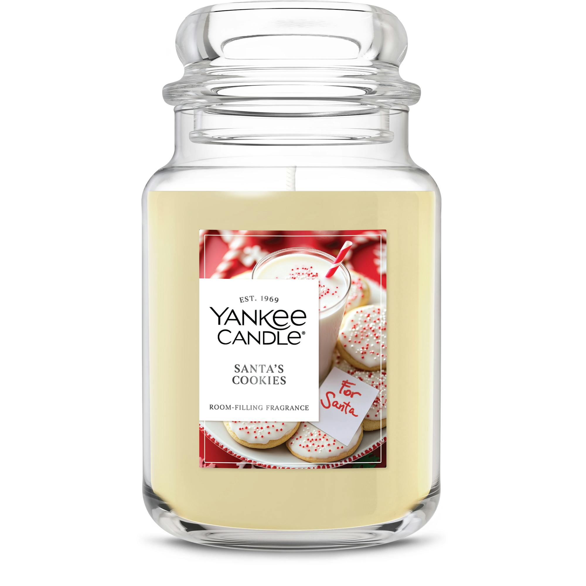 Yankee Candle Santa's Cookies Original Large Jar Candles, 22 oz In White