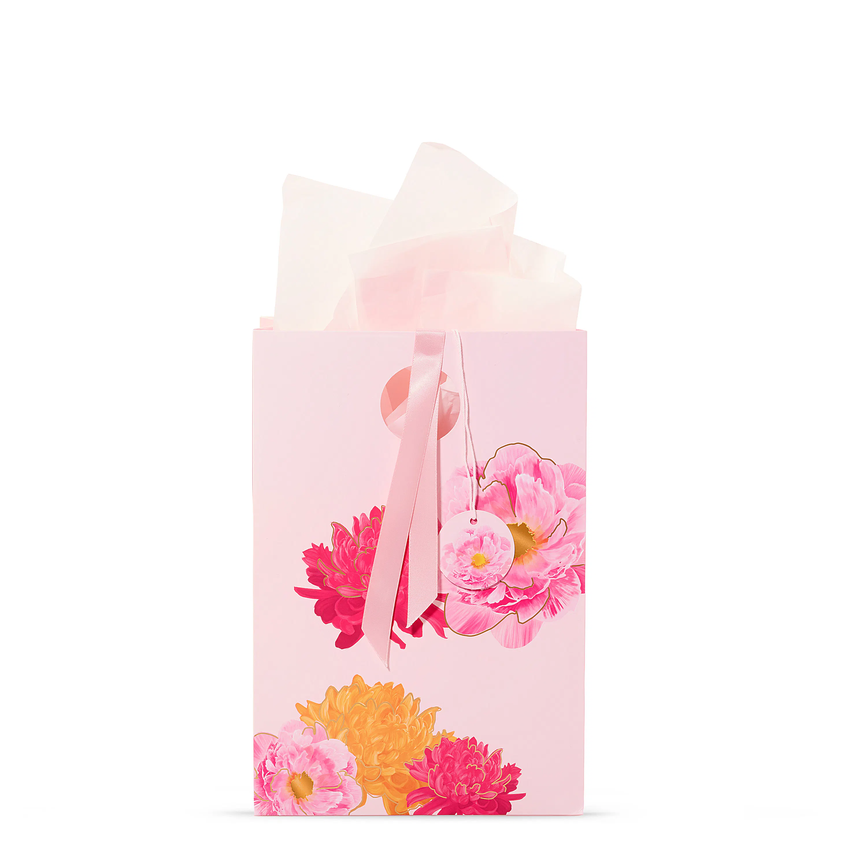 Pink Peony Floral Gift Bag