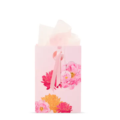 Pink Peony Floral Gift Bag