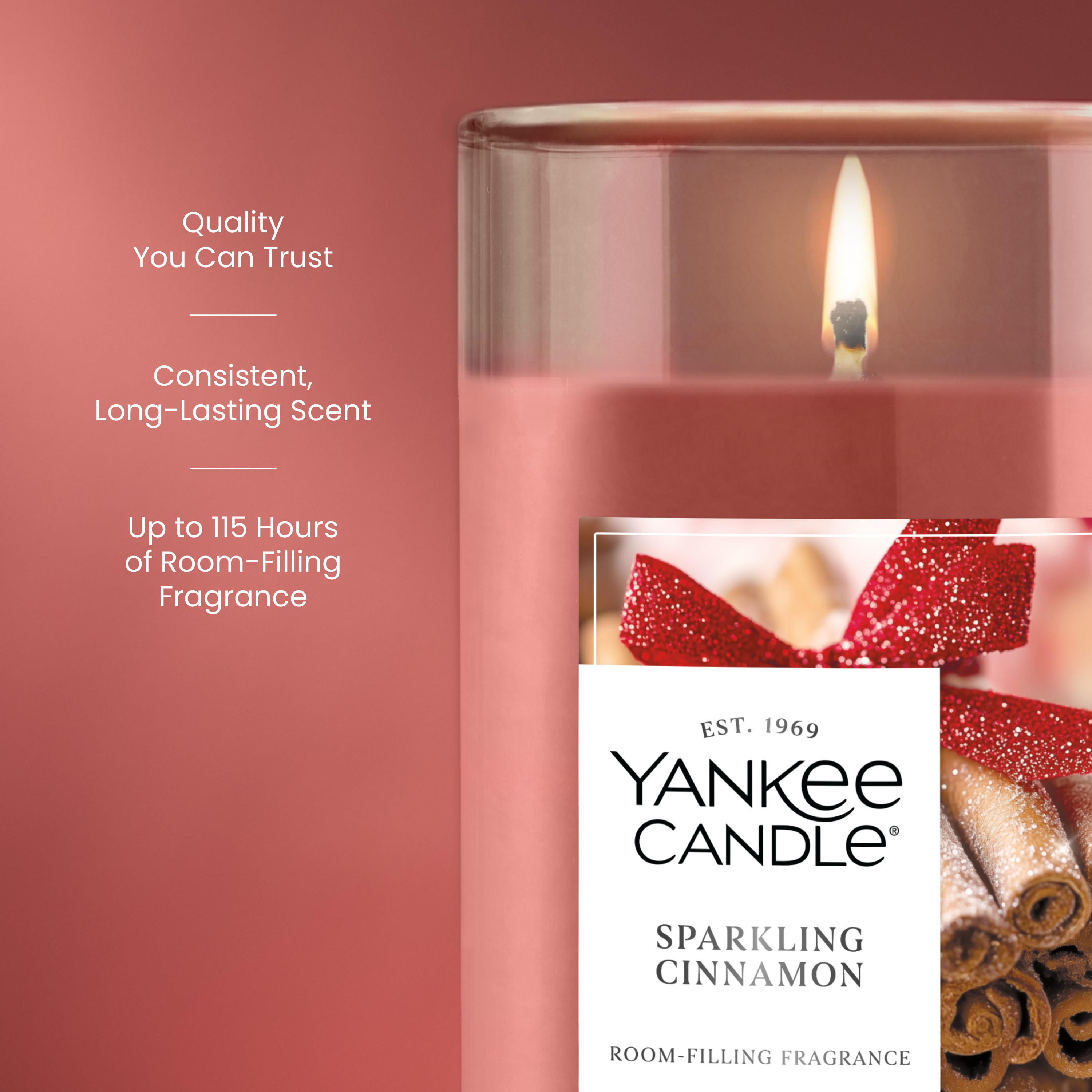 Sparkling Cinnamon Signature Medium Pillar Candle - Thumbnail 3