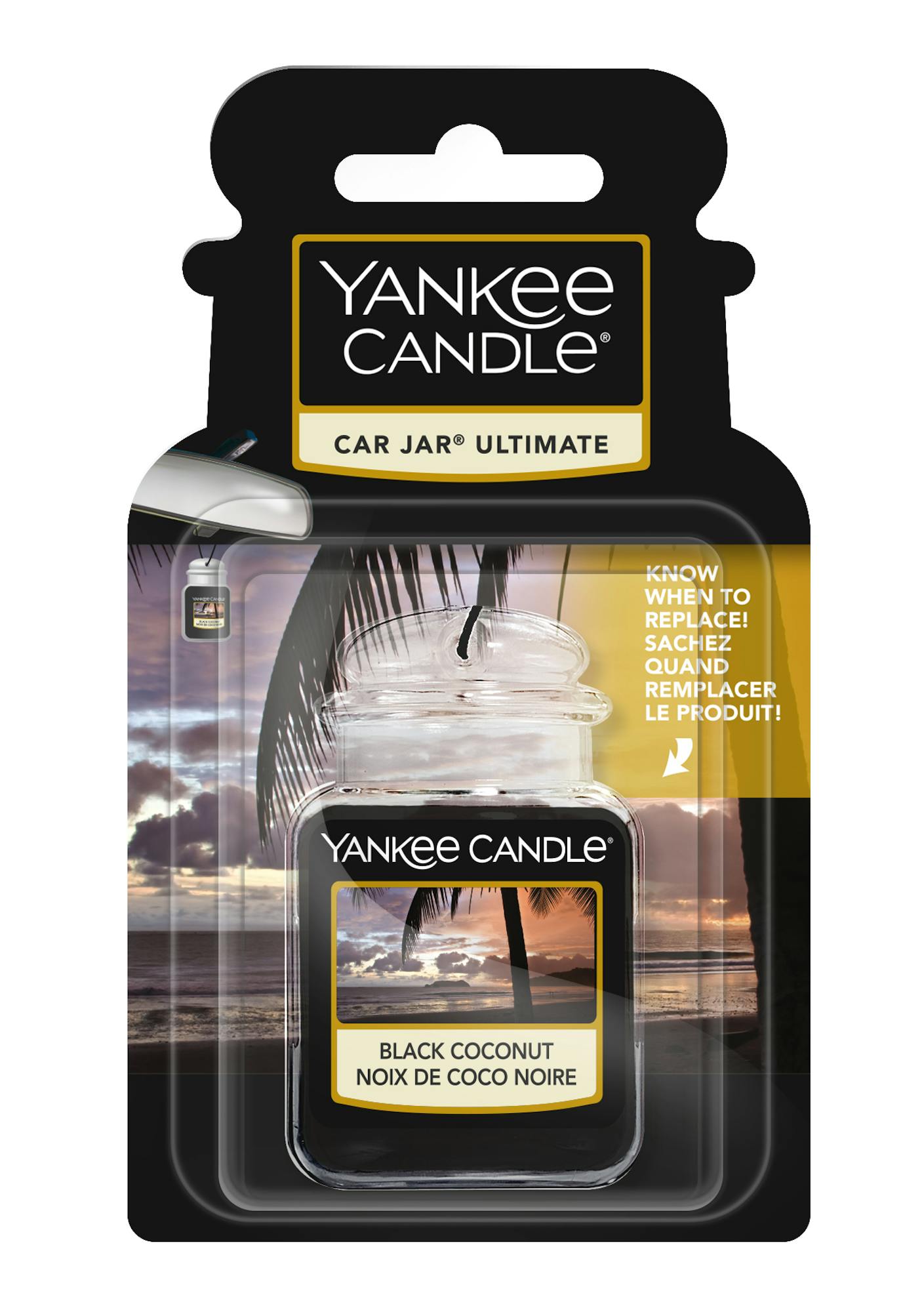 Candle Jar Yankee Car Air Freshener Black Coconut Car Jar