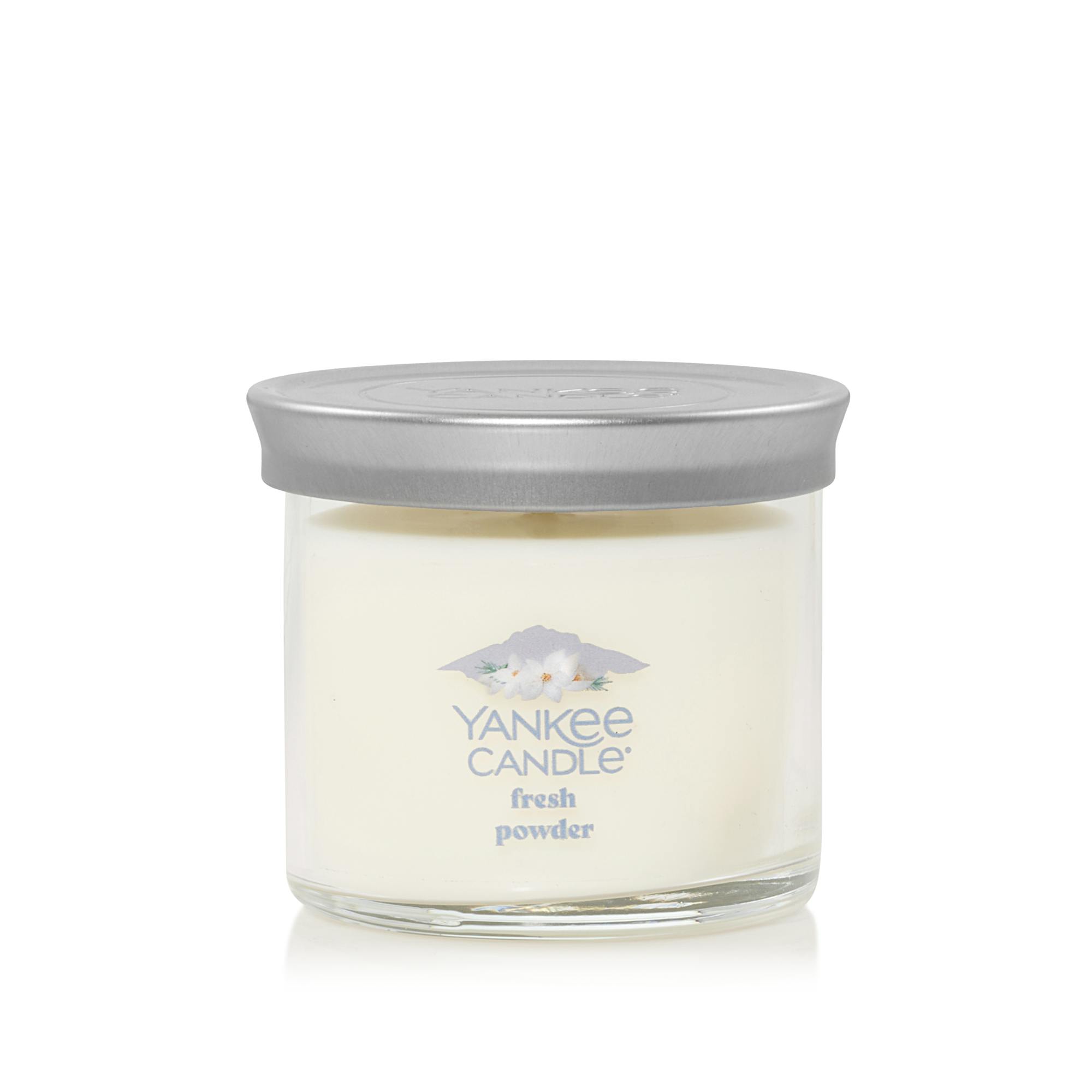 Yankee Candle Fresh Powder Signature Small Tumbler Candle, 4.3 oz In White