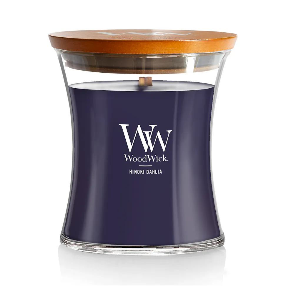 woodwick hinoki dahlia hourglass candle