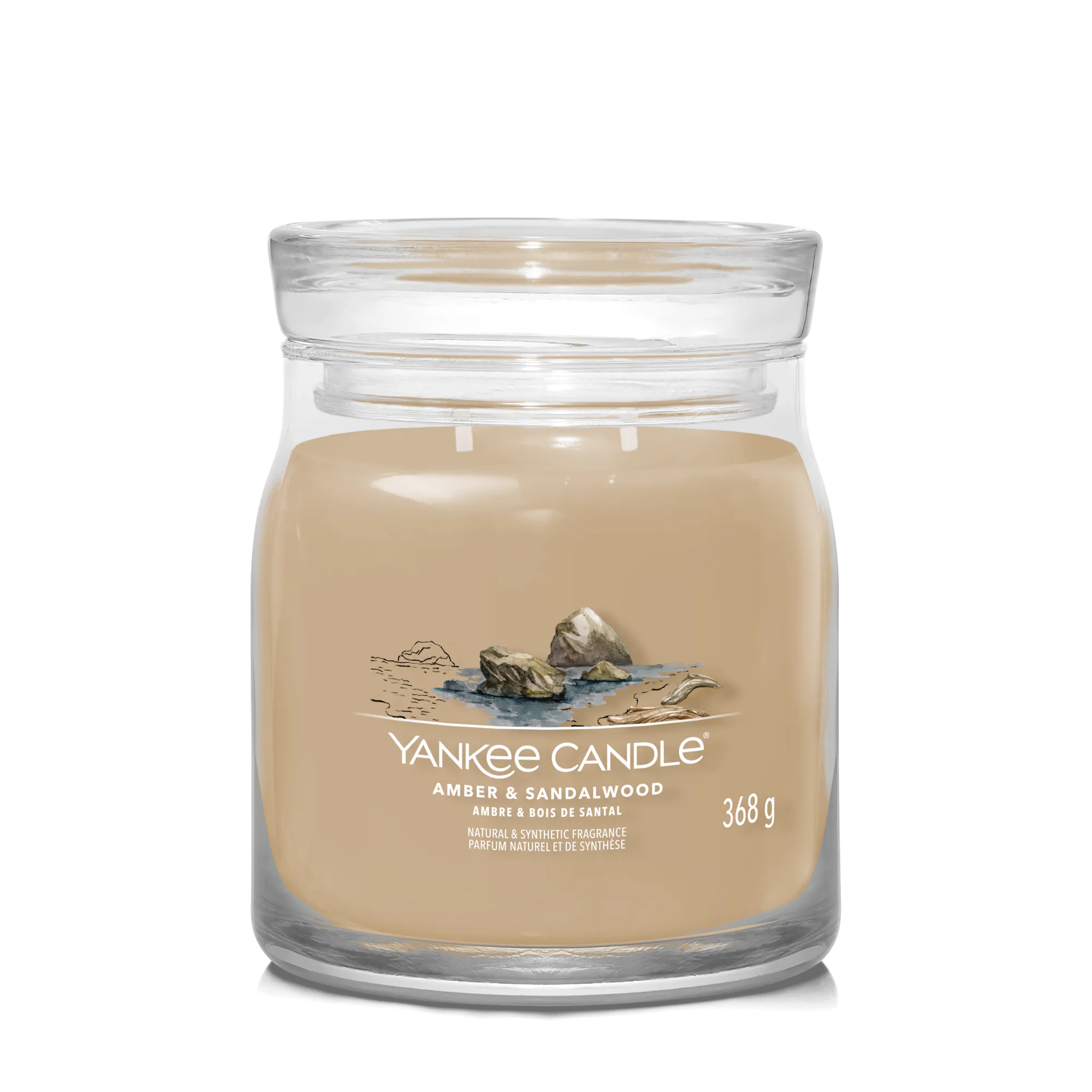 Amber & Sandalwood Candle Yankee Candle, Brown, 9.3cm x 11.4cm | Sweet & Spicy