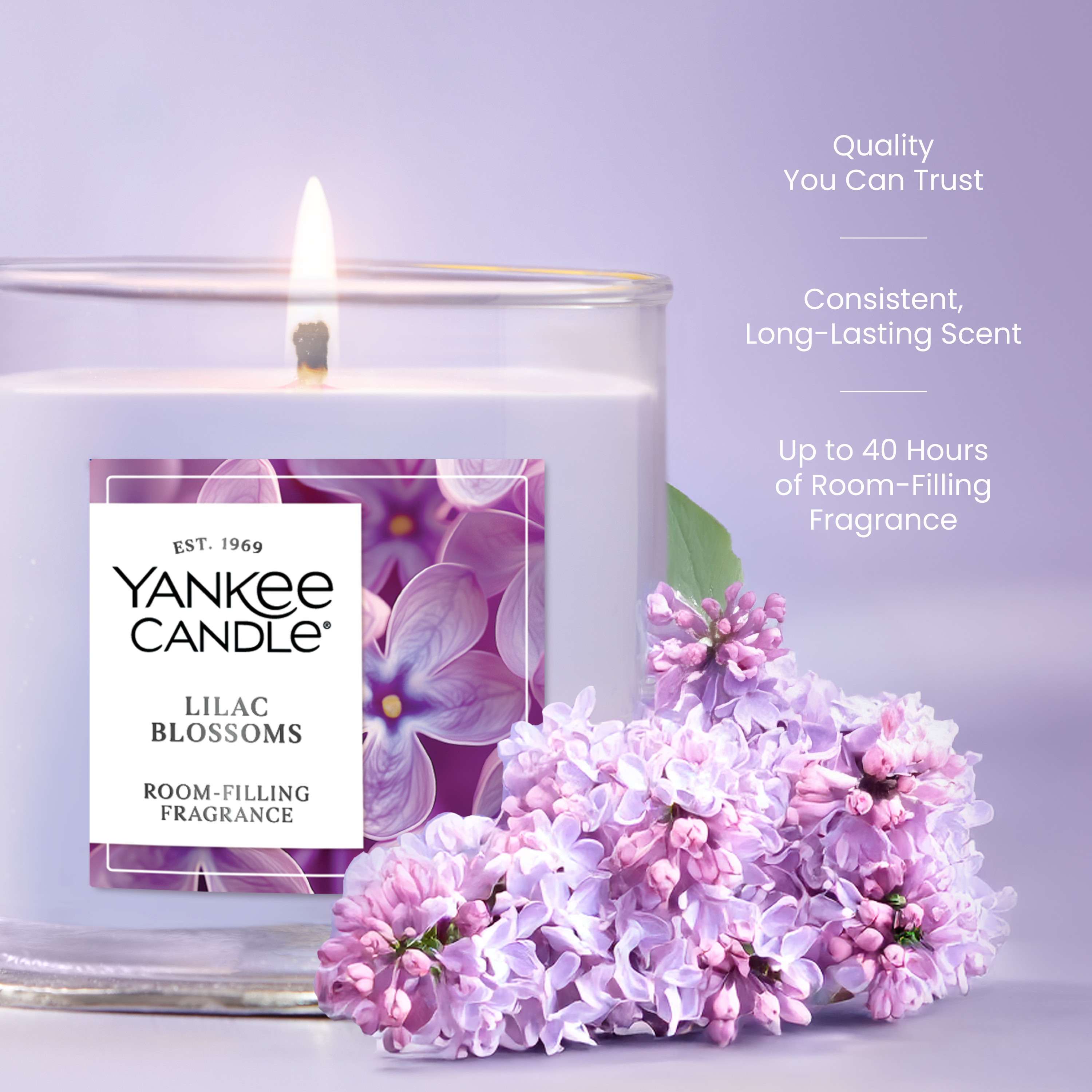 Yankee Candle Lilac Blossoms Large Jar Candle - Thumbnail 4