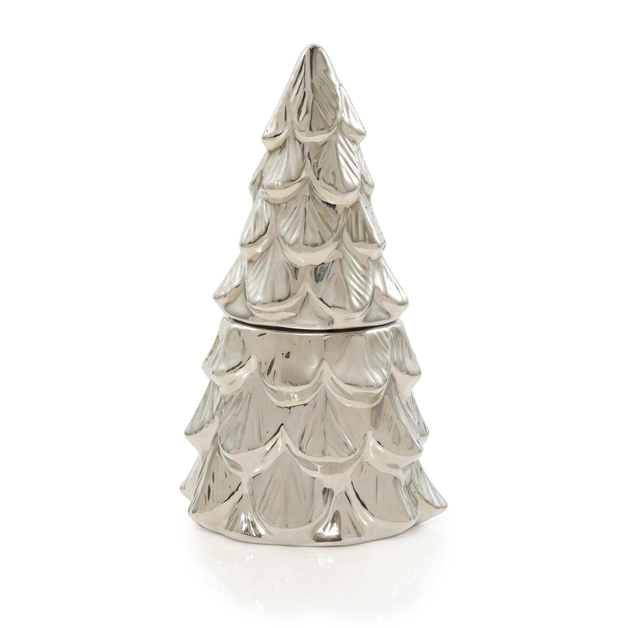 Yankee Candle White Spruce And Grapefruit Silver Tree Candle Figural Candle, 13.5 oz