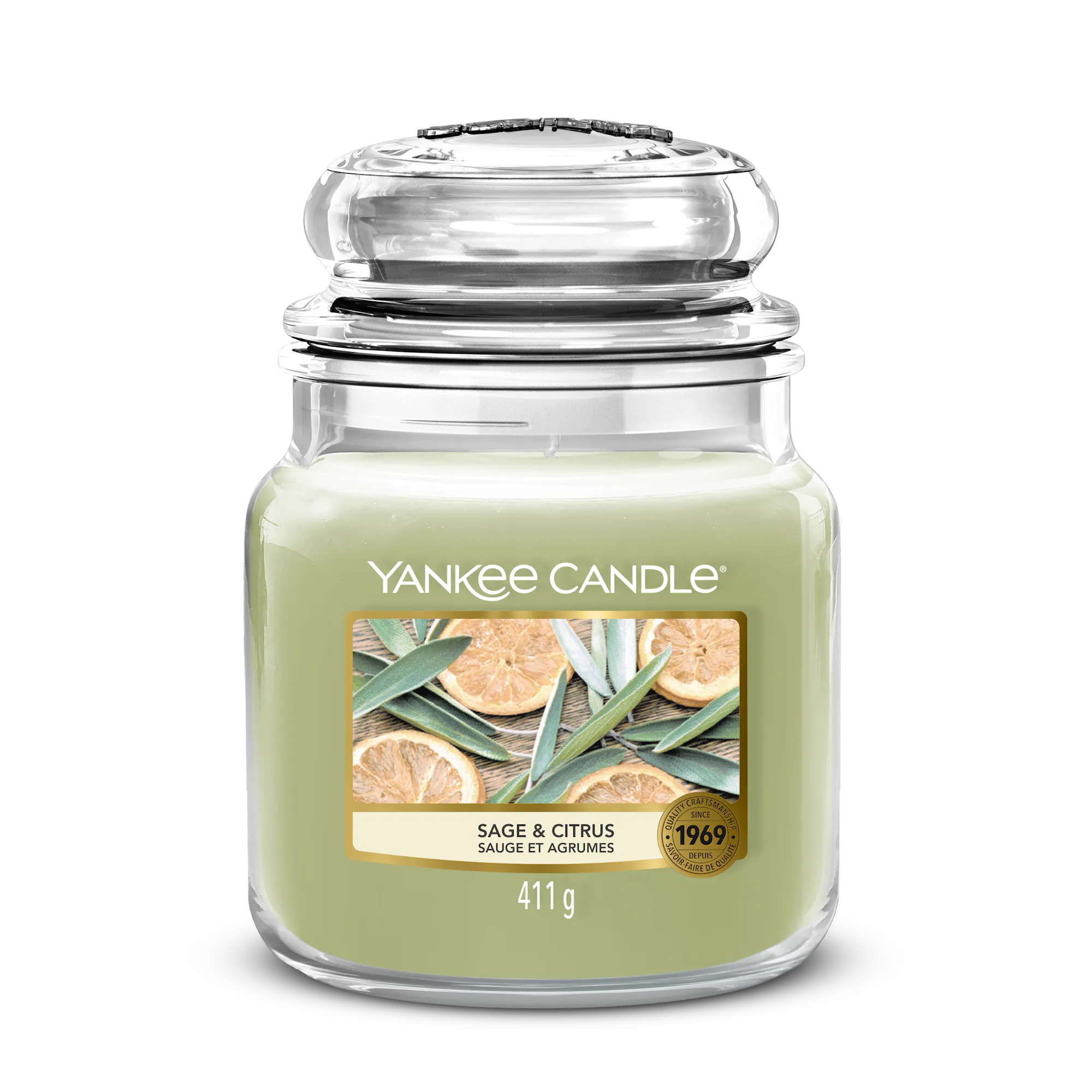 Sage & Citrus Candle Yankee Candle, Green, 10.7cm x 12.7cm