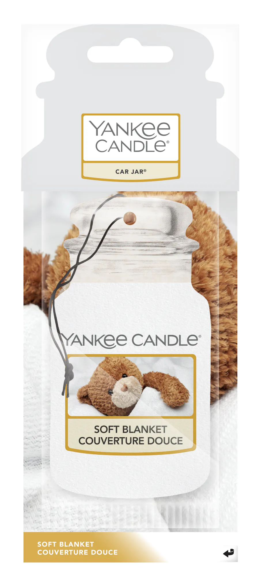 Soft Blanket Car Air Freshener Car Jar® Yankee Candle, White, 7.8cm x 19.7cm | Fresh & Clean