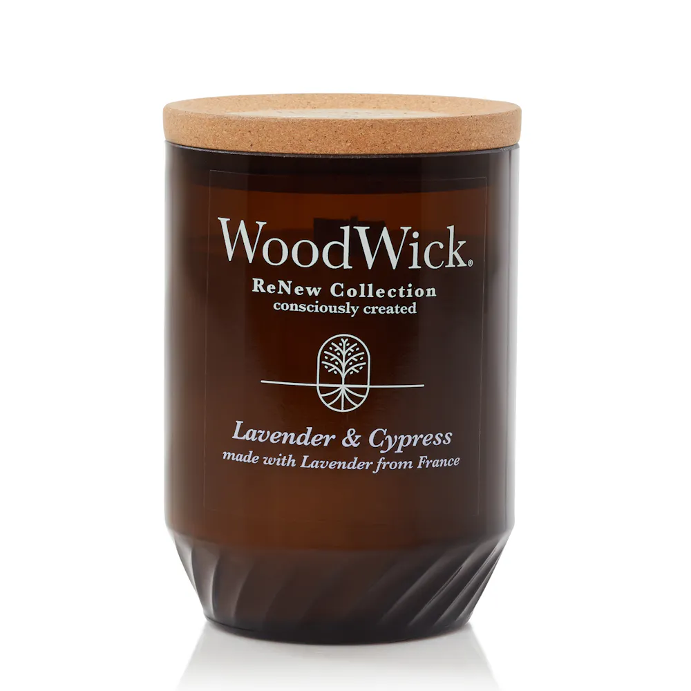 Lavender & Cypress WoodWick® Large ReNew Candle - Large ReNew Candles | Yankee Candle