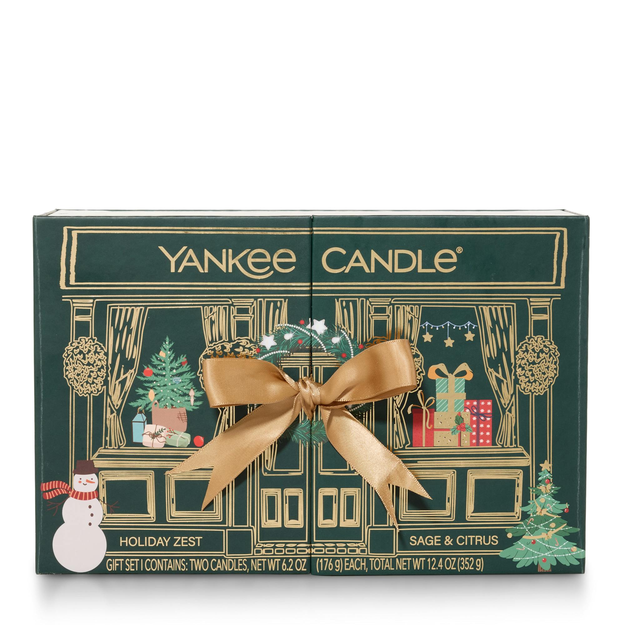 Yankee Candle Fluted Candle Duo In Green Gift Set, 6.2 oz Each (2 Candles) In Multi