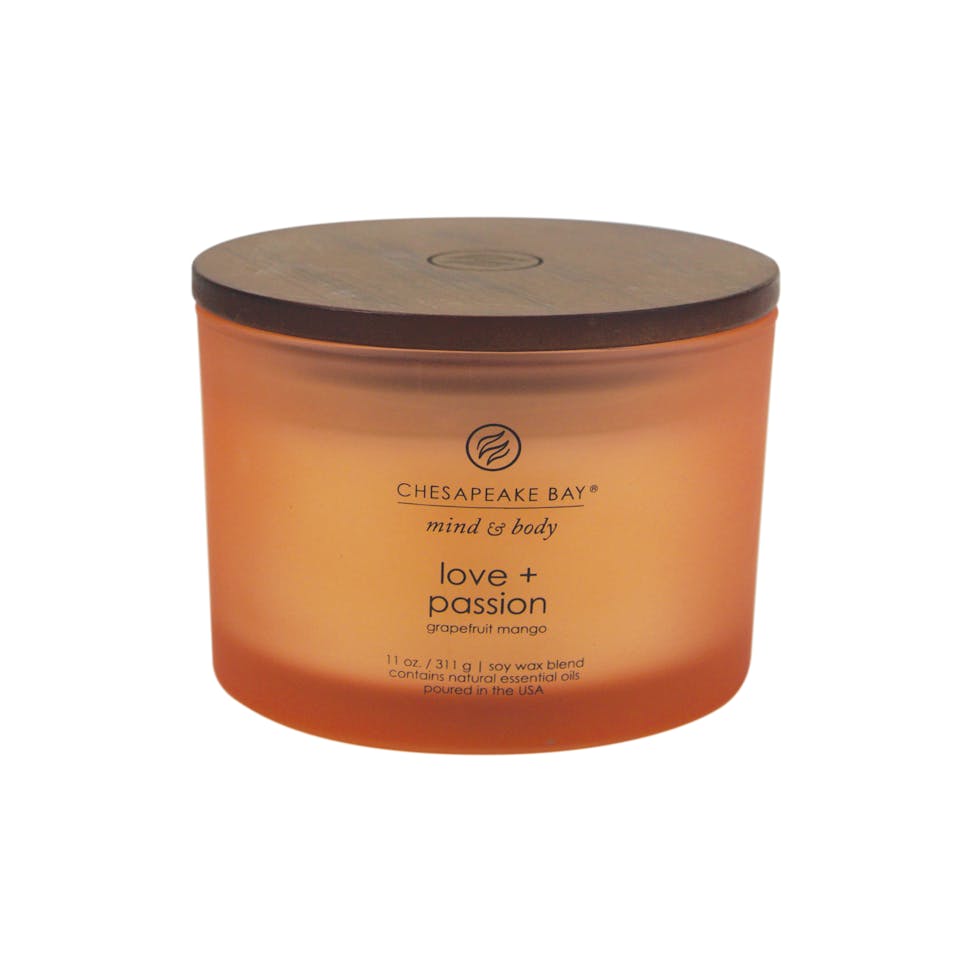 love passion grapefruit mango 3 wick coffee table jars