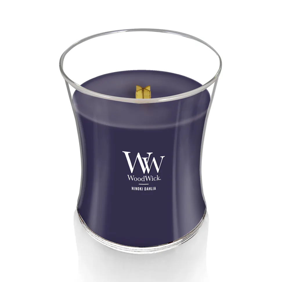 woodwick hinoki dahlia hourglass candle