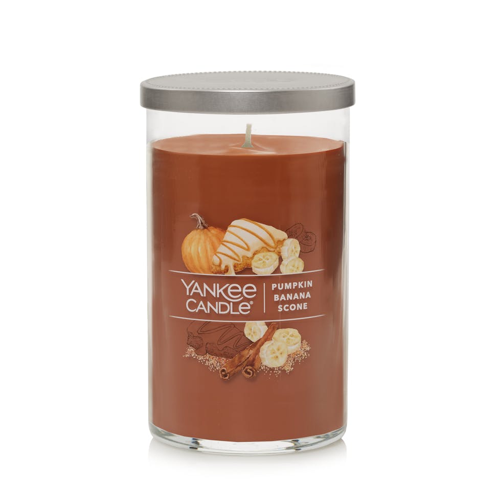 pumpkin banana scone signature medium pillar candle