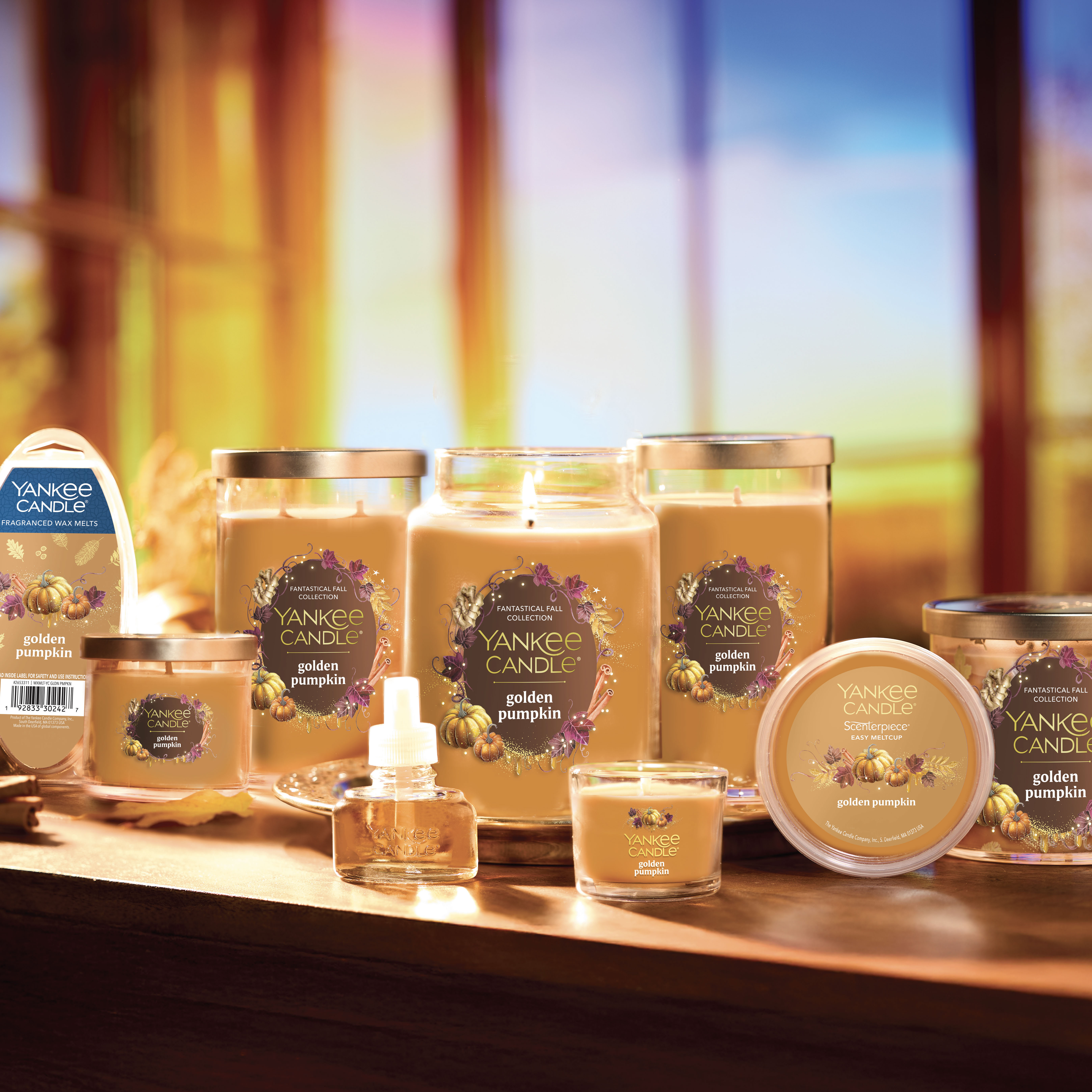 Golden Pumpkin Medium Pillar Candle - Thumbnail 4