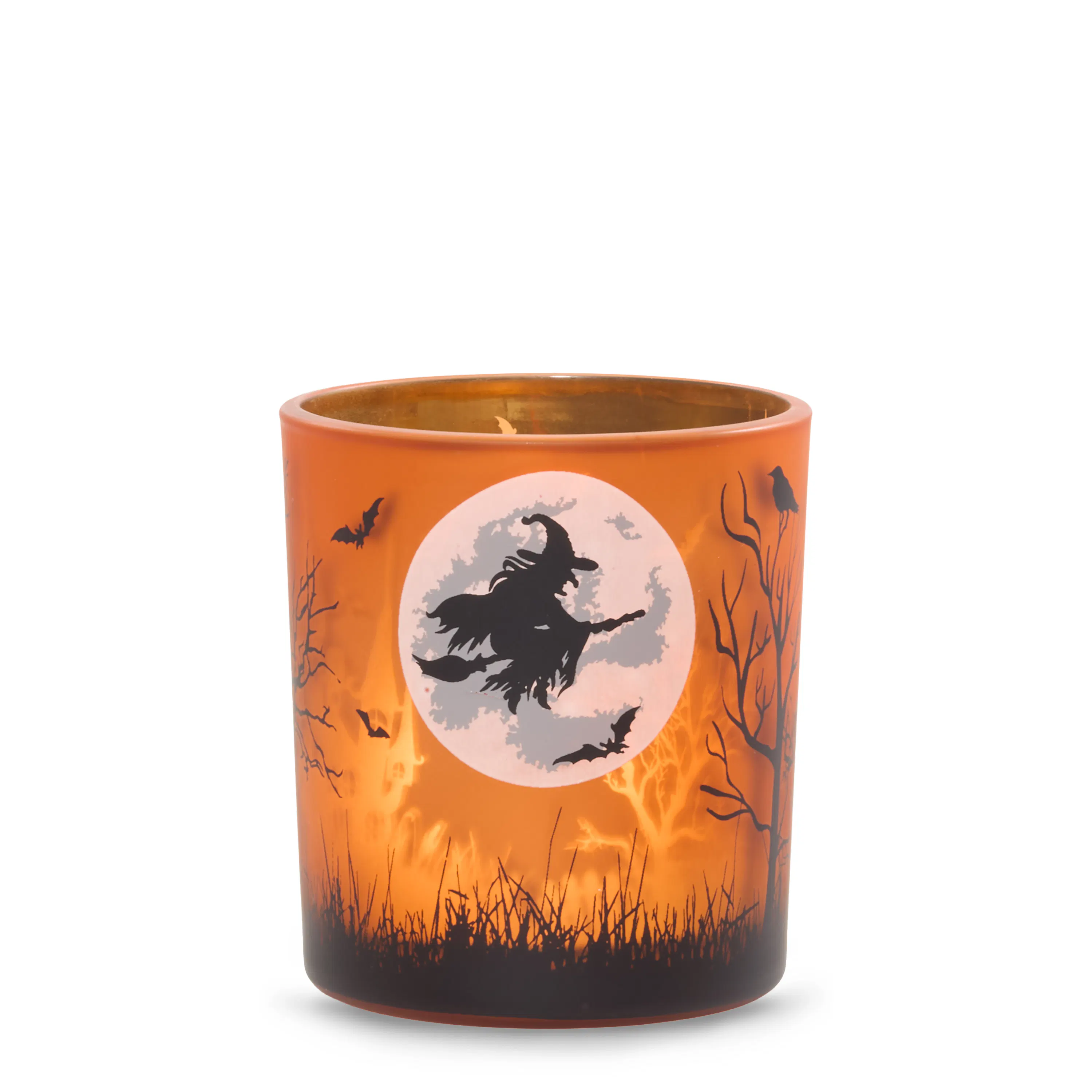 Orange Witch's Moon Tea Light Candle Holder