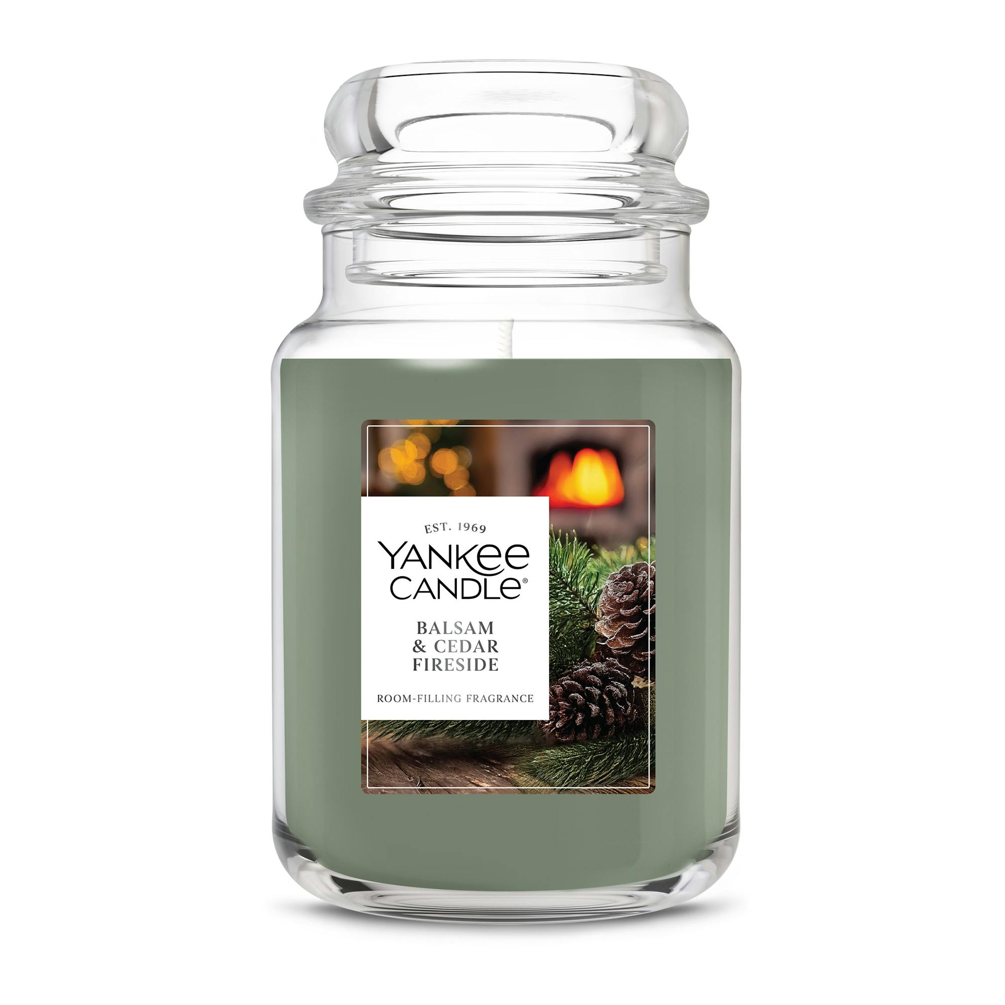 Yankee Candle Balsam And Cedar Fireside Original Large Jar Candle, 22 oz In Green