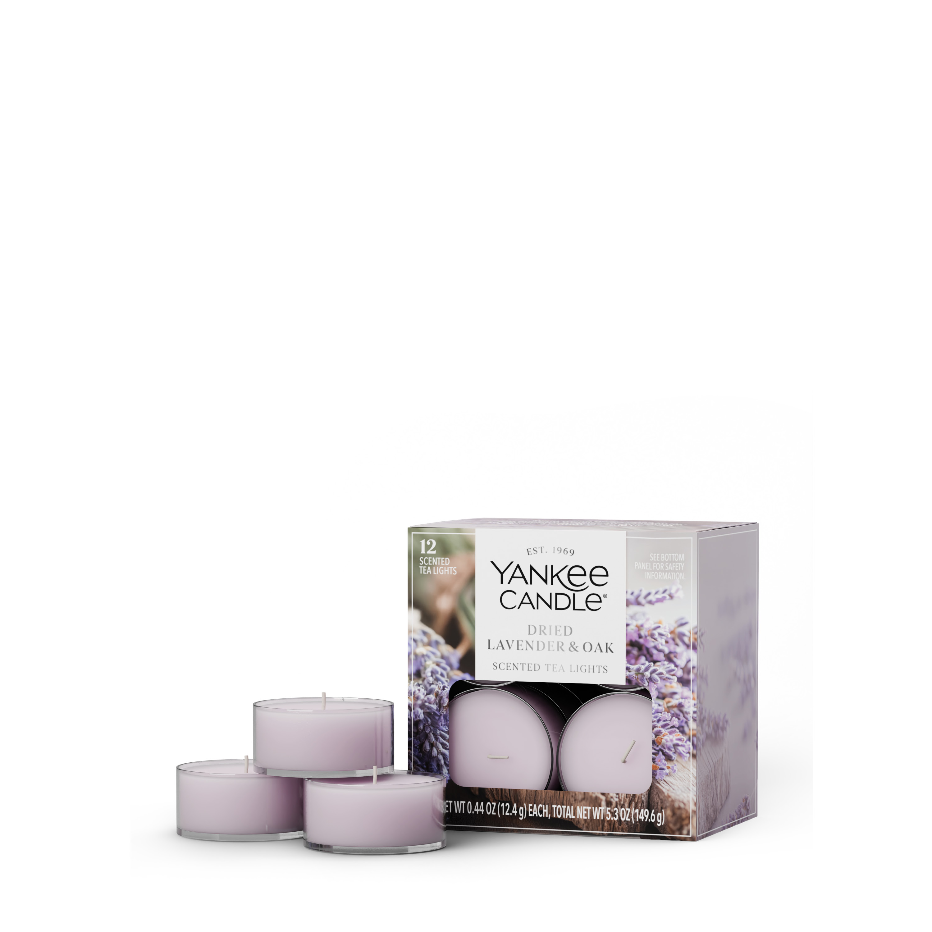 Dried Lavender & Oak Tea Light Candles