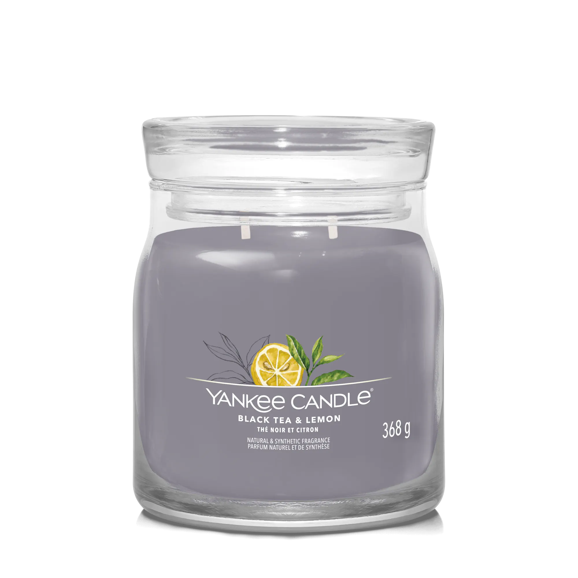 Black Tea & Lemon Candle Yankee Candle, Grey, 9.3cm x 11.4cm | Citrus