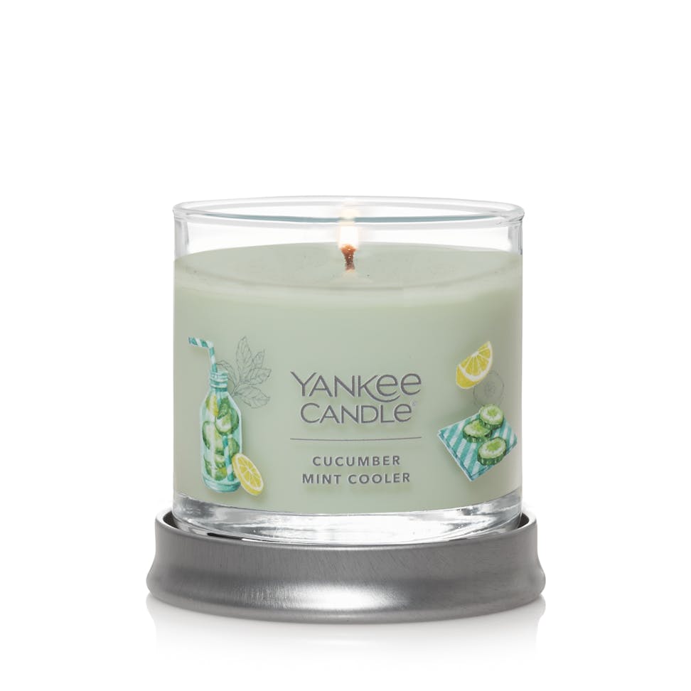 lit mint cucumber cooler signature small tumbler candle