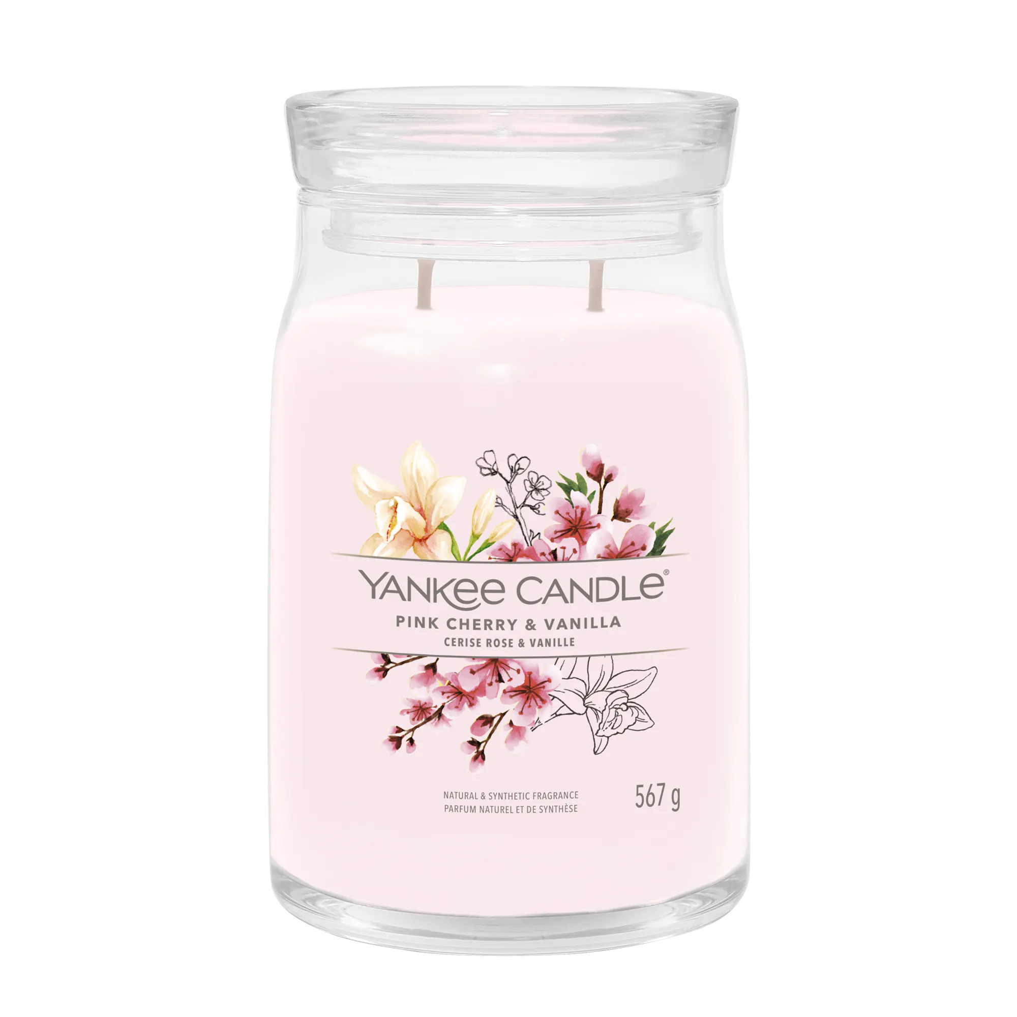 Pink Cherry & Vanilla Candle Yankee Candle, 9.3cm x 15.7cm | Fruity