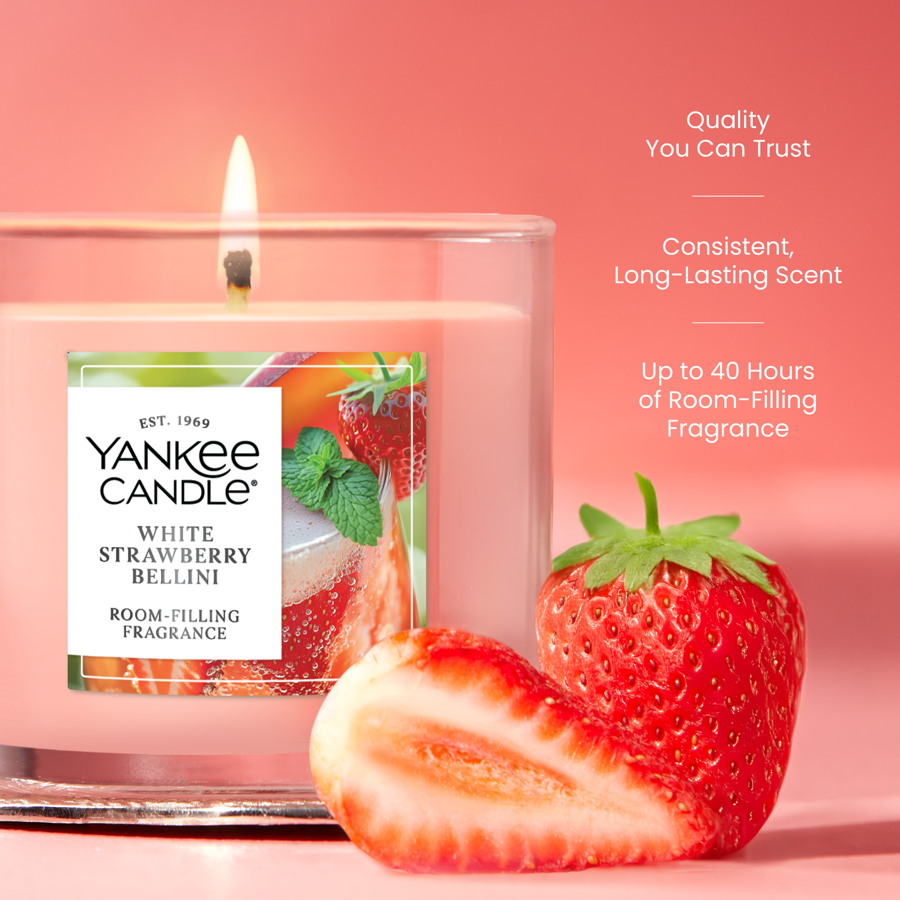 White Strawberry Bellini Small Tumbler Candle - Thumbnail 3
