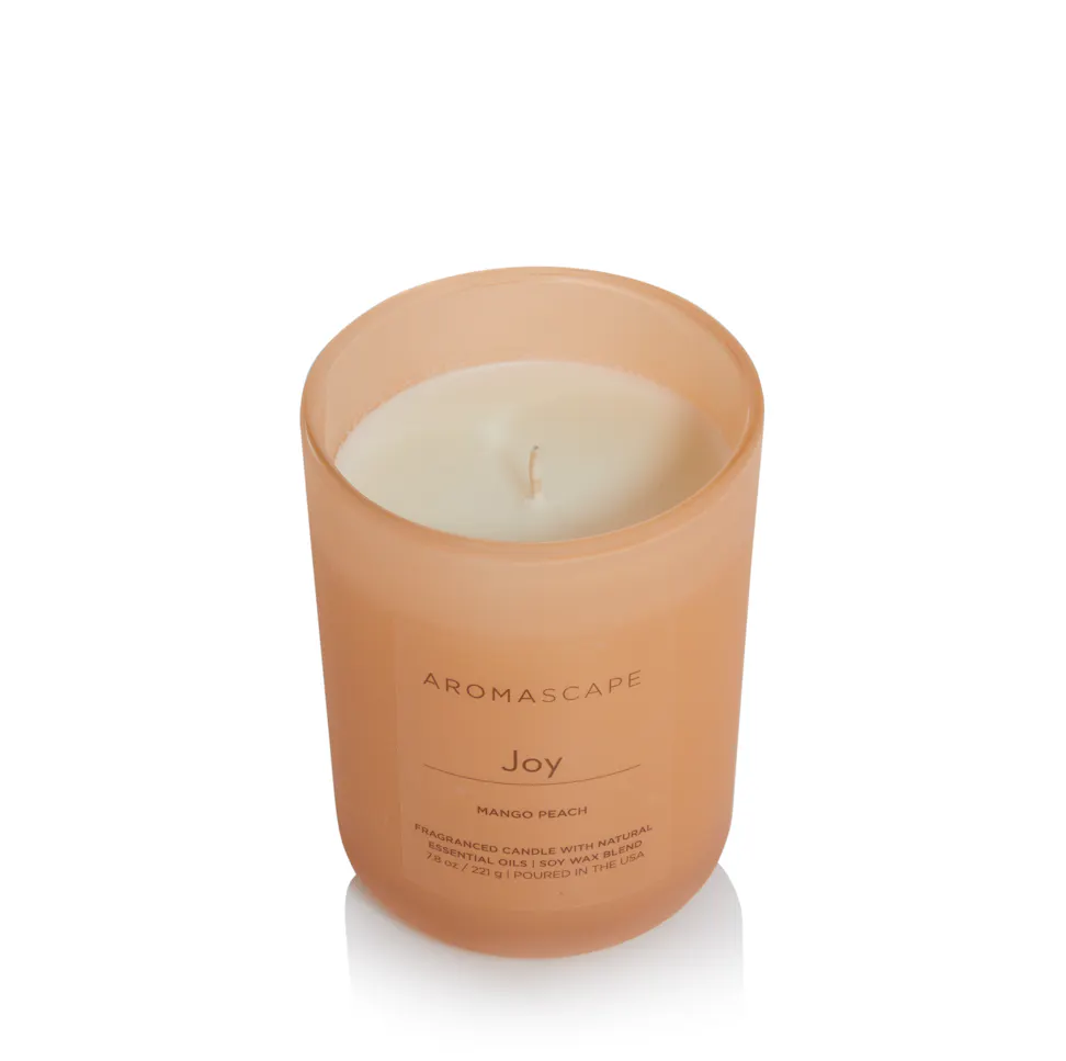 joy mango peach scented jar candle