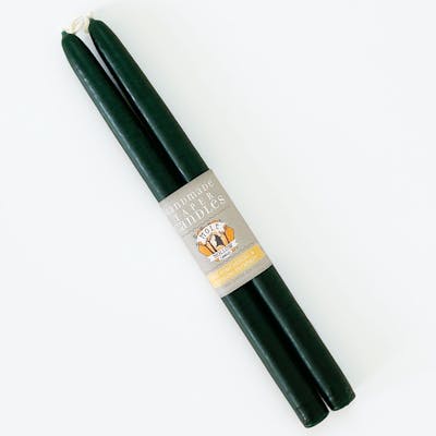 Handmade Unscented Green - 12" Tapers