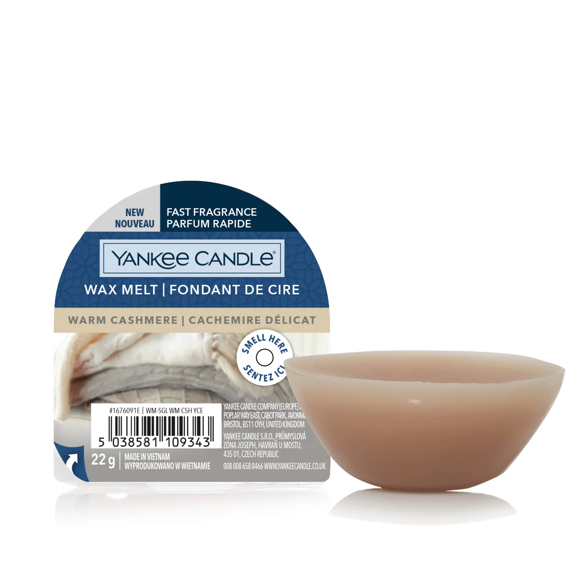 Warm Cashmere Wax Melt Wax Melt Yankee Candle, Brown, 5.6cm x 1.5cm | Fresh & Clean