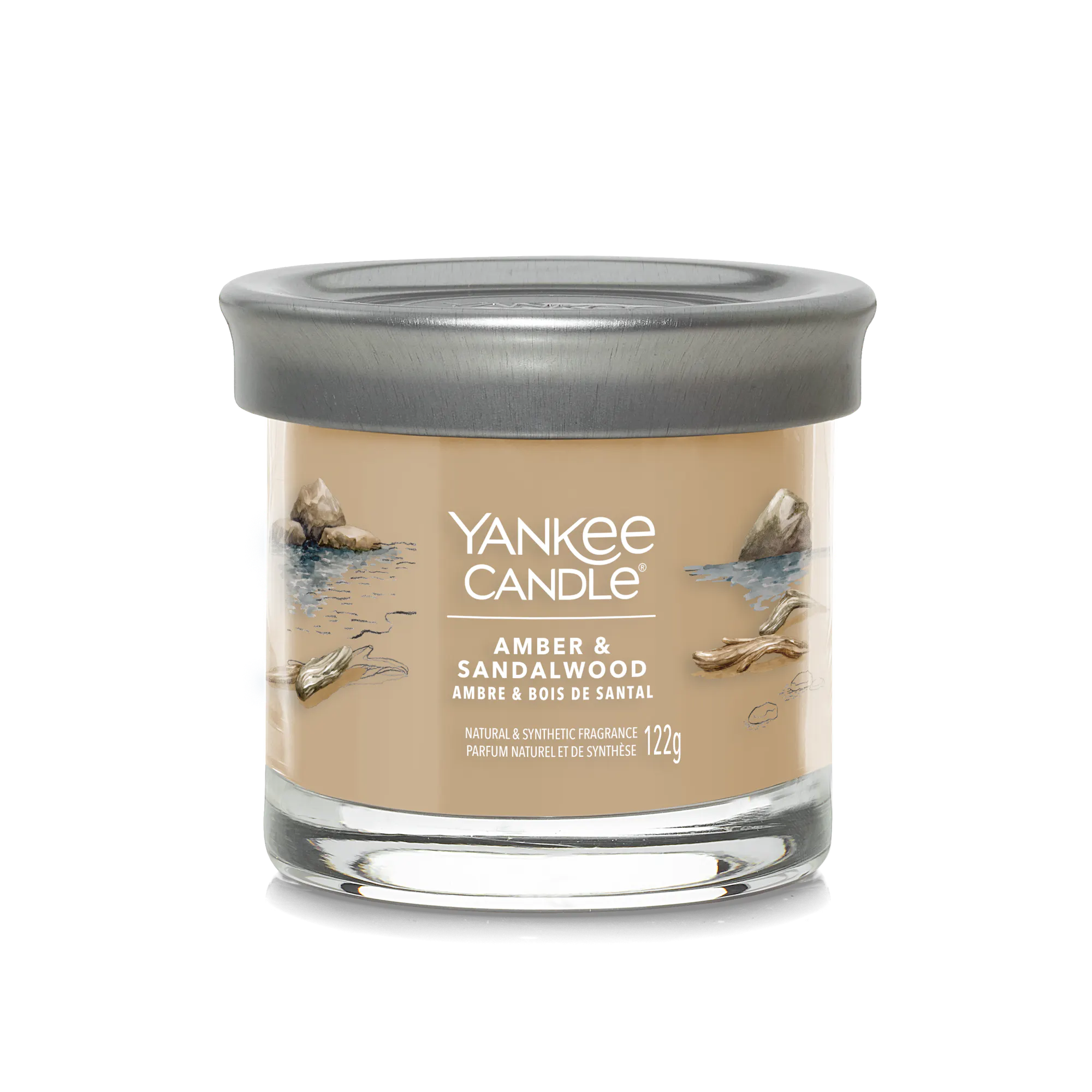 Amber & Sandalwood Candle Yankee Candle, Brown, 8.0 cm x 7.6cm | Sweet & Spicy