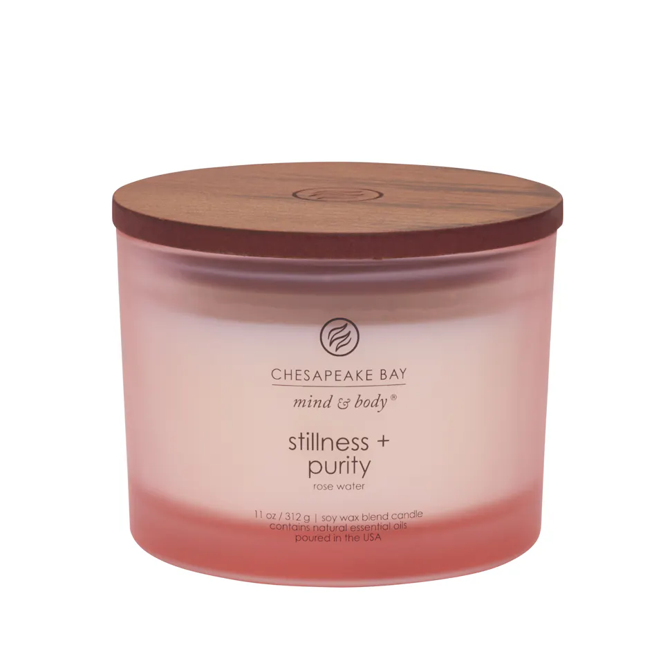 stillness purity rose water 3 wick coffee table jar candle