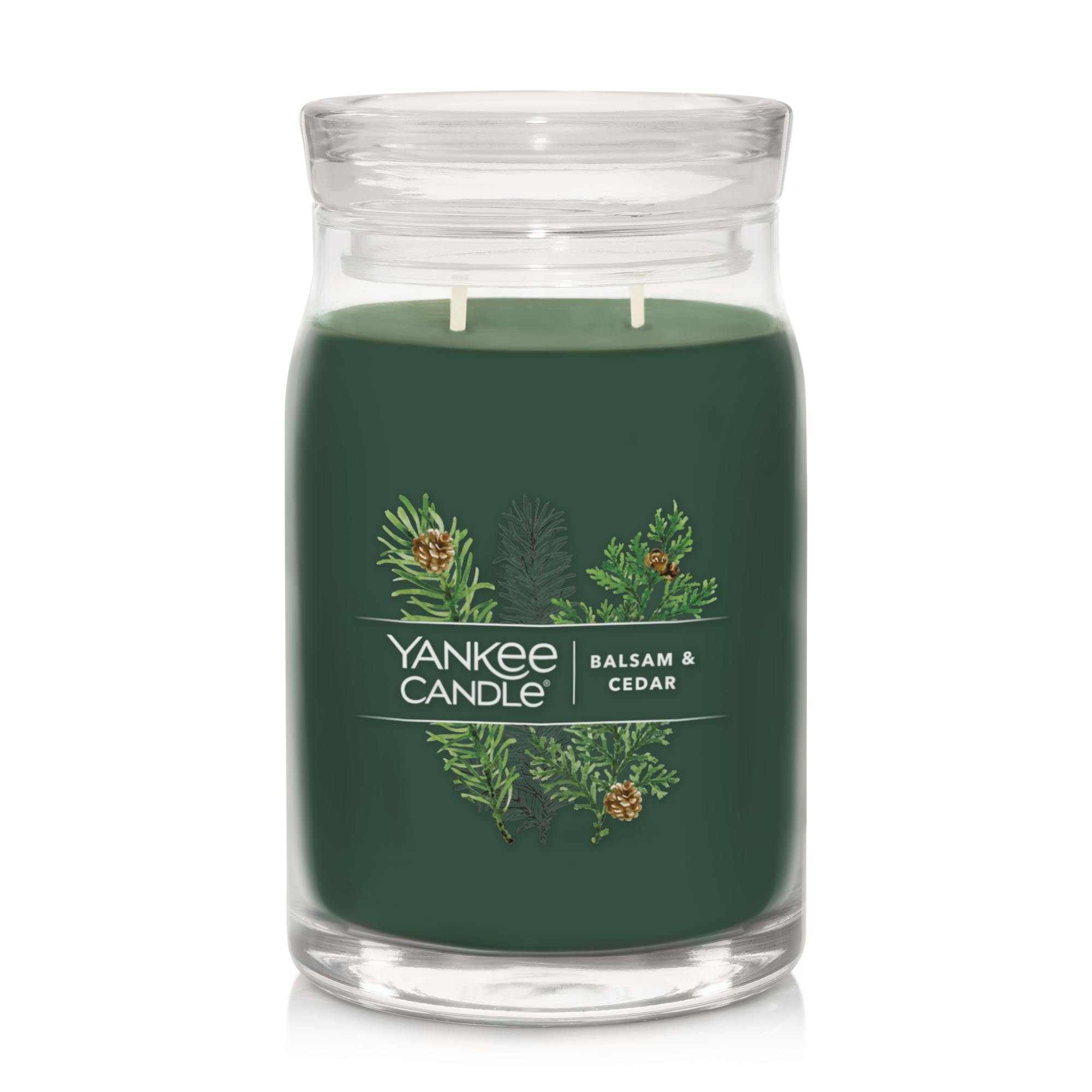 Yankee Candle Balsam And Cedar 20 Oz. Signature Large Jar Candle, 20 oz In Green