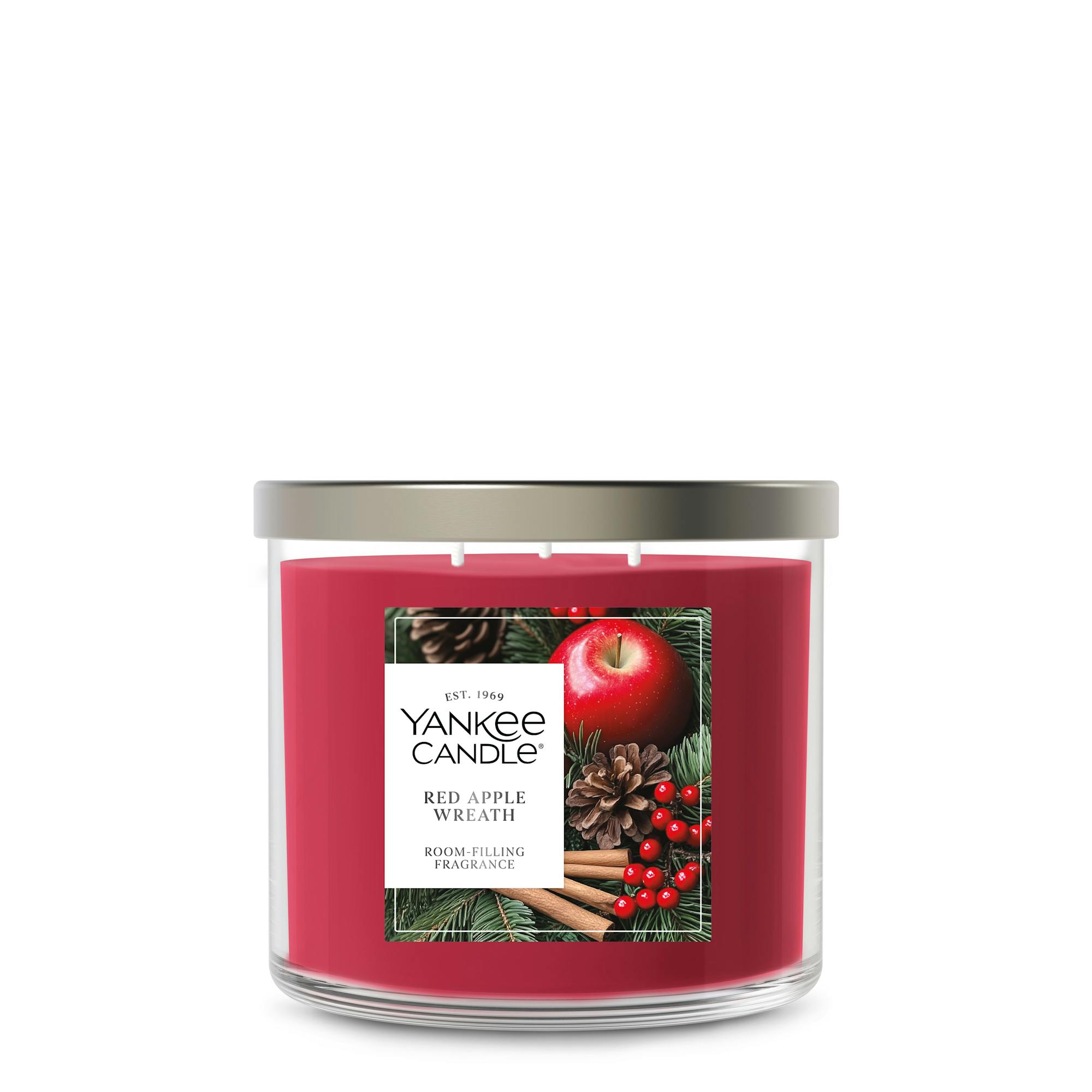 Yankee Candle Red Apple Wreath 3-wick Candles, 14.5 oz