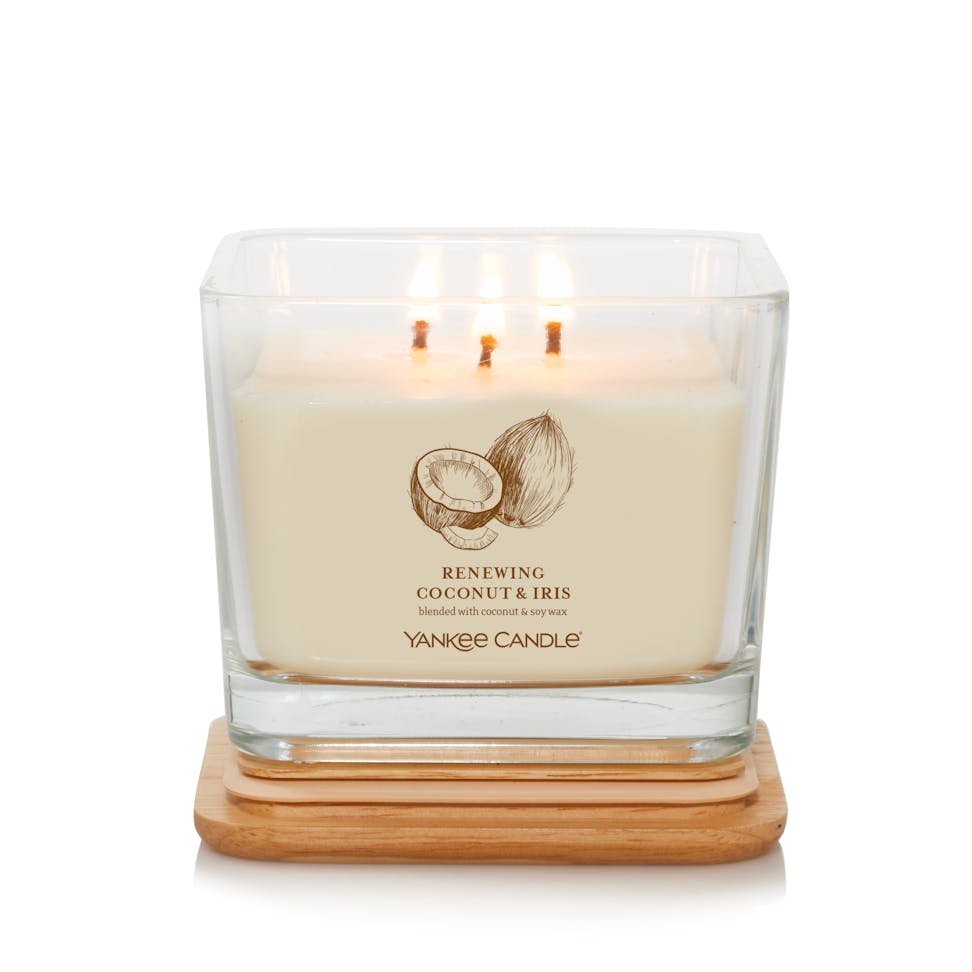 well living collection renewing coconut and iris medium square candle