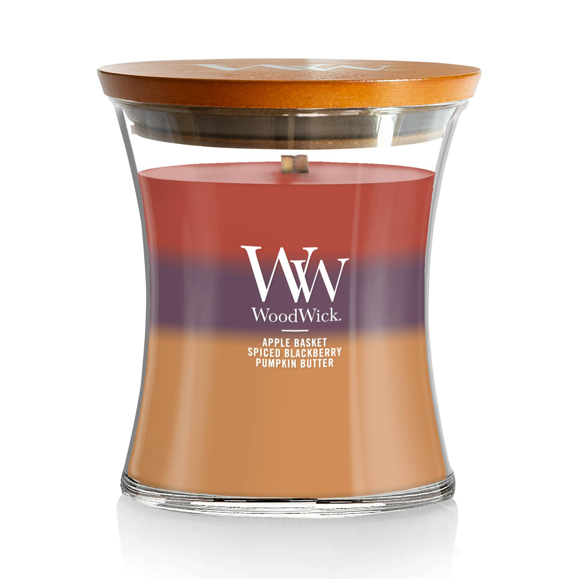 Woodwick Autumn Harvest Trilogy  Medium Hourglass Trilogy Candle, 9.7 oz