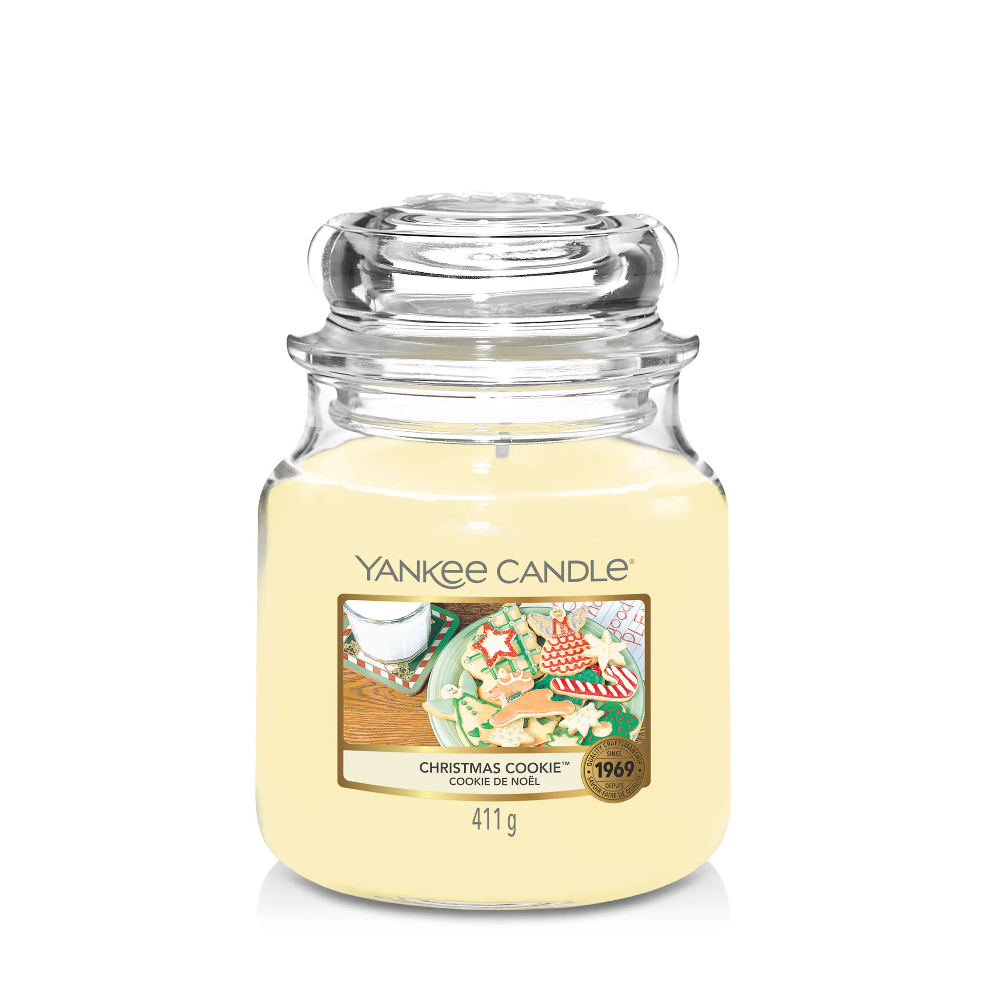 Christmas Cookie Candle Original Medium Jar Candle Yankee Candle, Neutrals, 10.7cm x 12.7cm | Sweet & Spicy