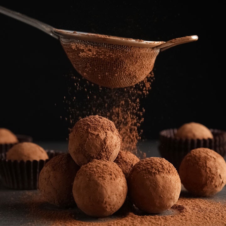 chocolate sprinkled onto brigaderros