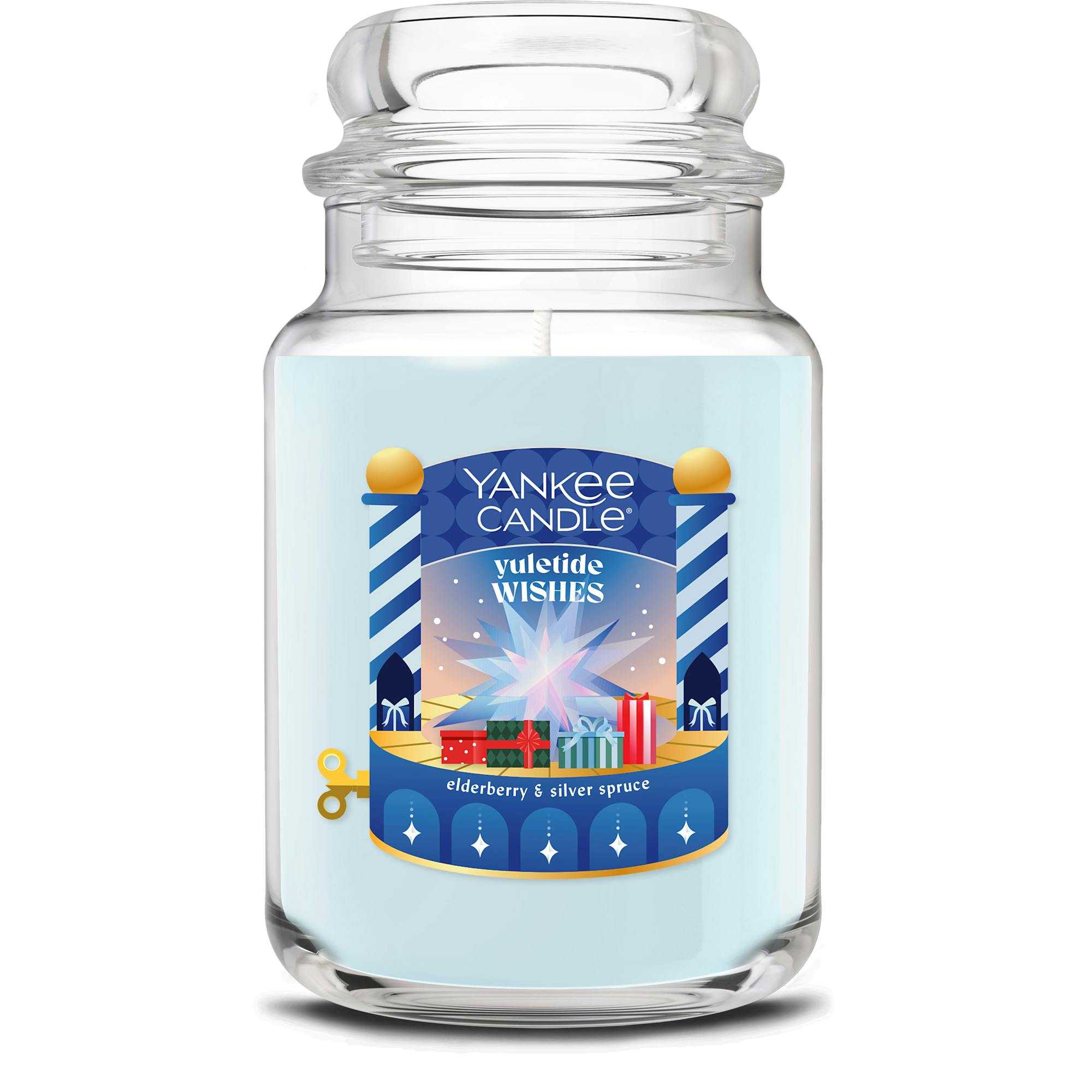 Yankee Candle Yuletide Wishes Original Large Jar Candle, 22 oz In Blue
