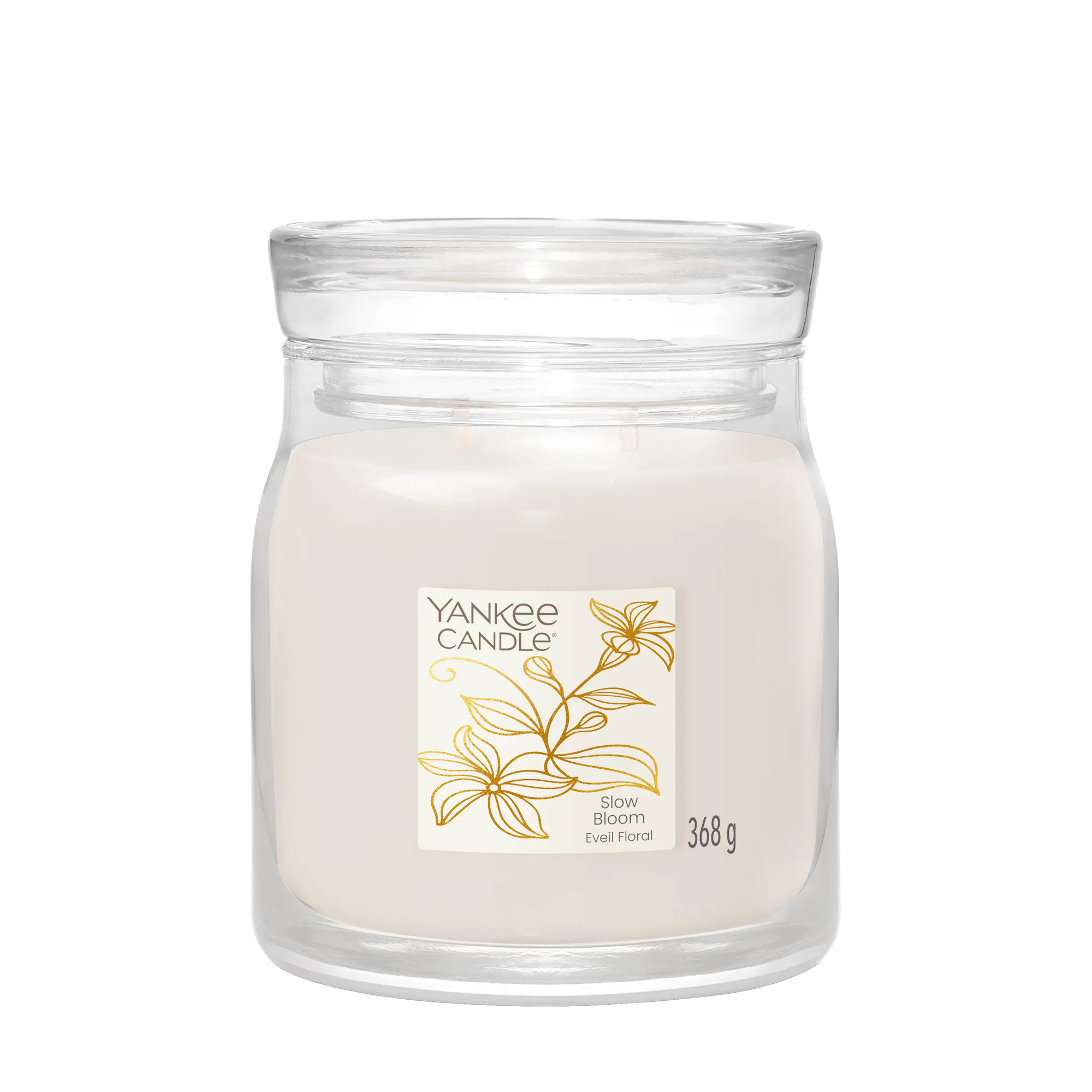 Slow Bloom Candle Signature Medium Jar Candle Yankee Candle, Pink, 9.3cm x 11.4cm | Woody