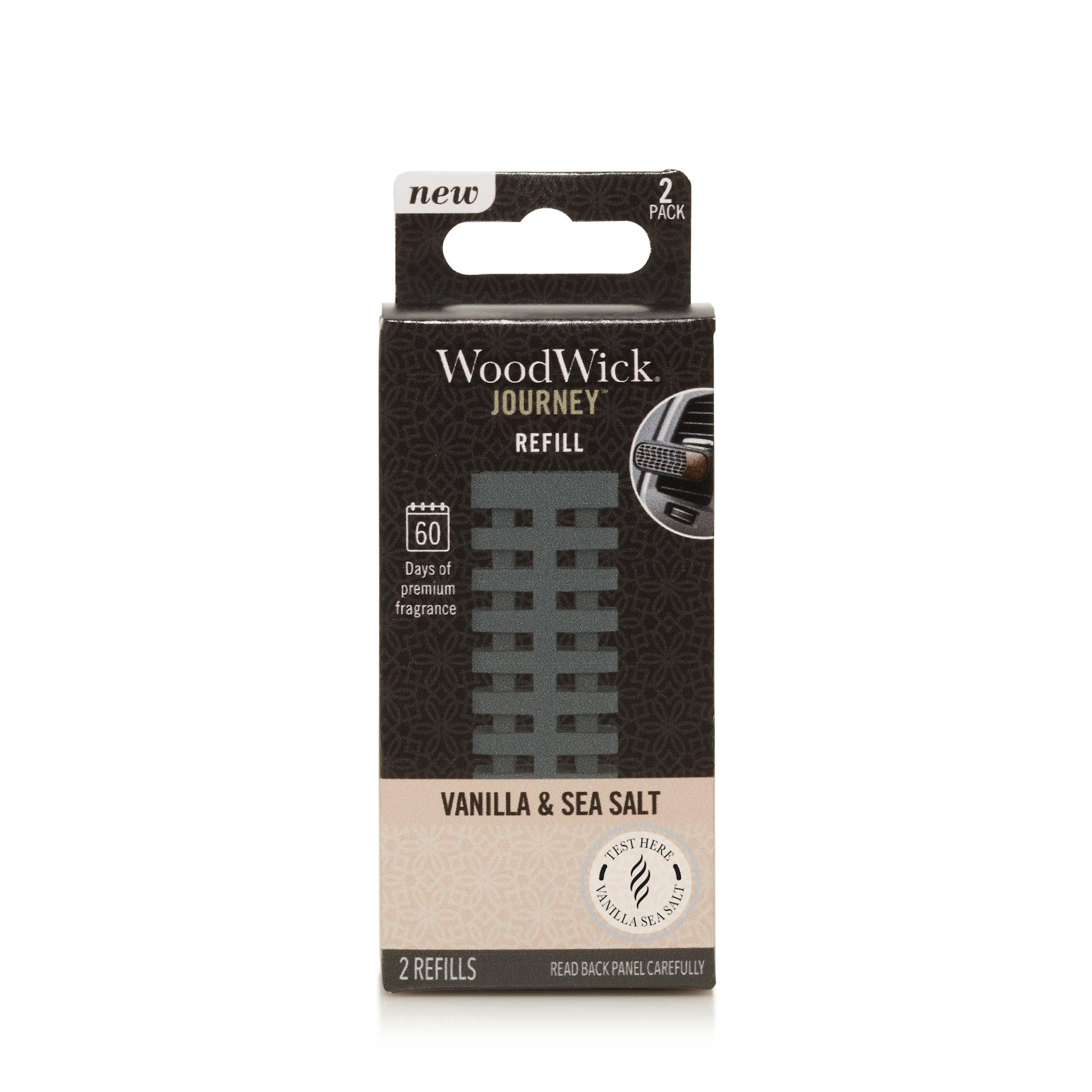 Woodwick Vanilla And Sea Salt  Journey Auto Vent Fragrance Refill 2-pack, 0.48 oz