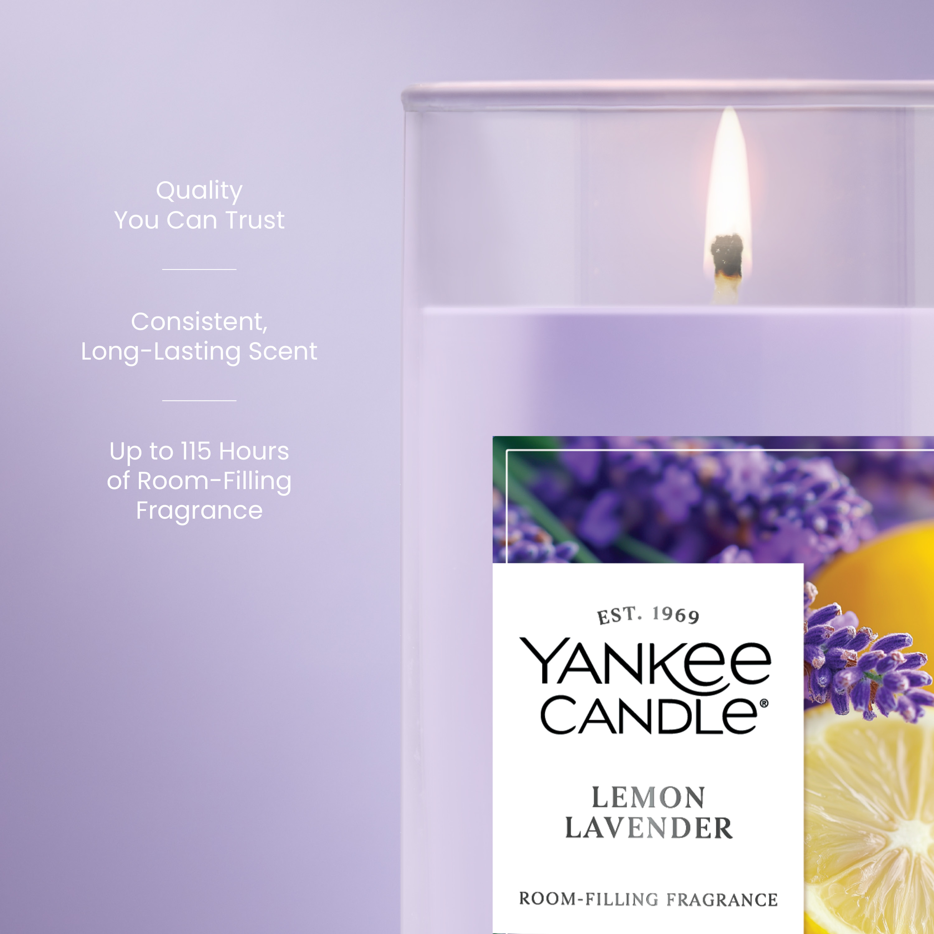 Lemon Lavender Signature Medium Pillar Candle - Thumbnail 2