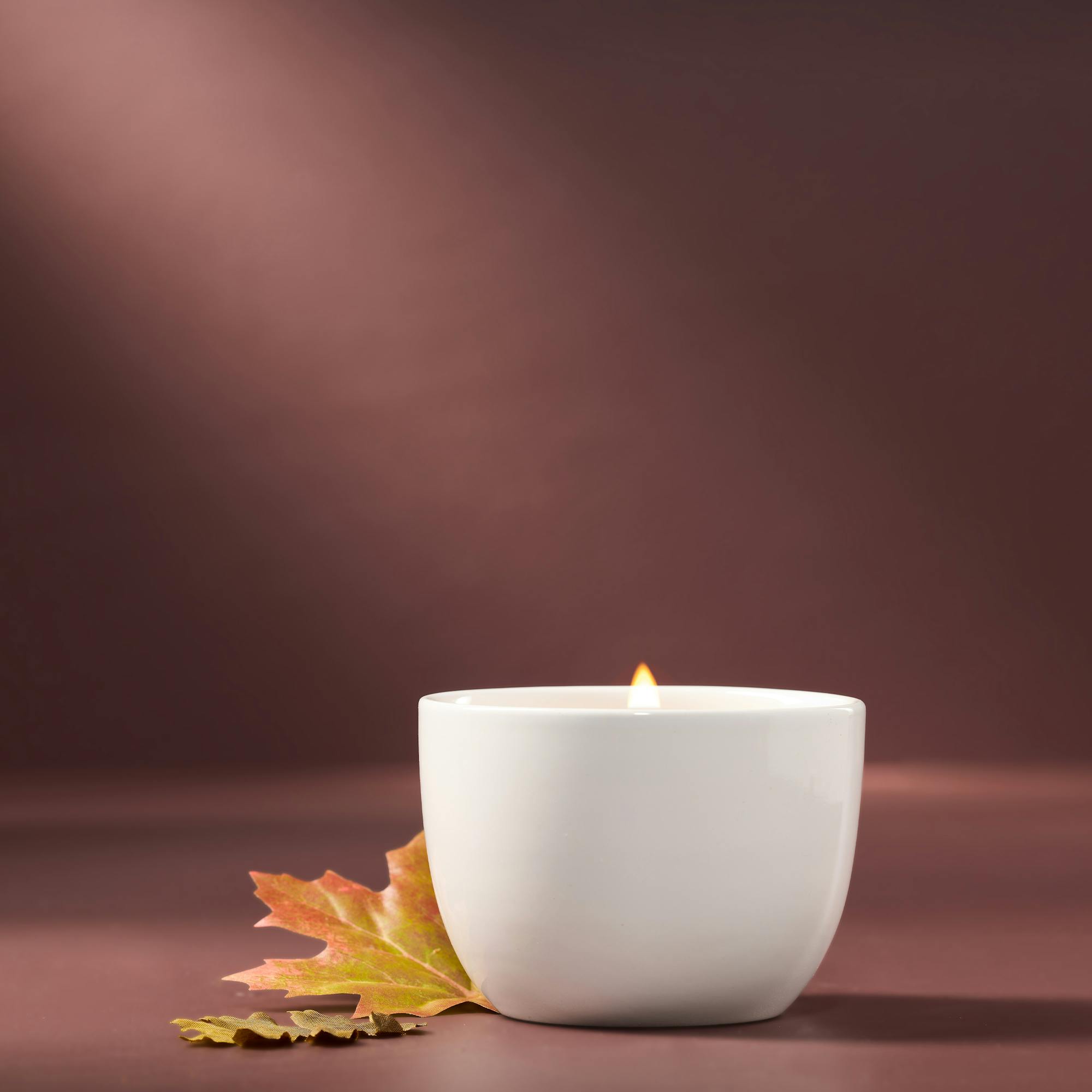 Yankee Candle Glistening Leaves Ceramic Acorn Figural Candle, 5.5 oz In White