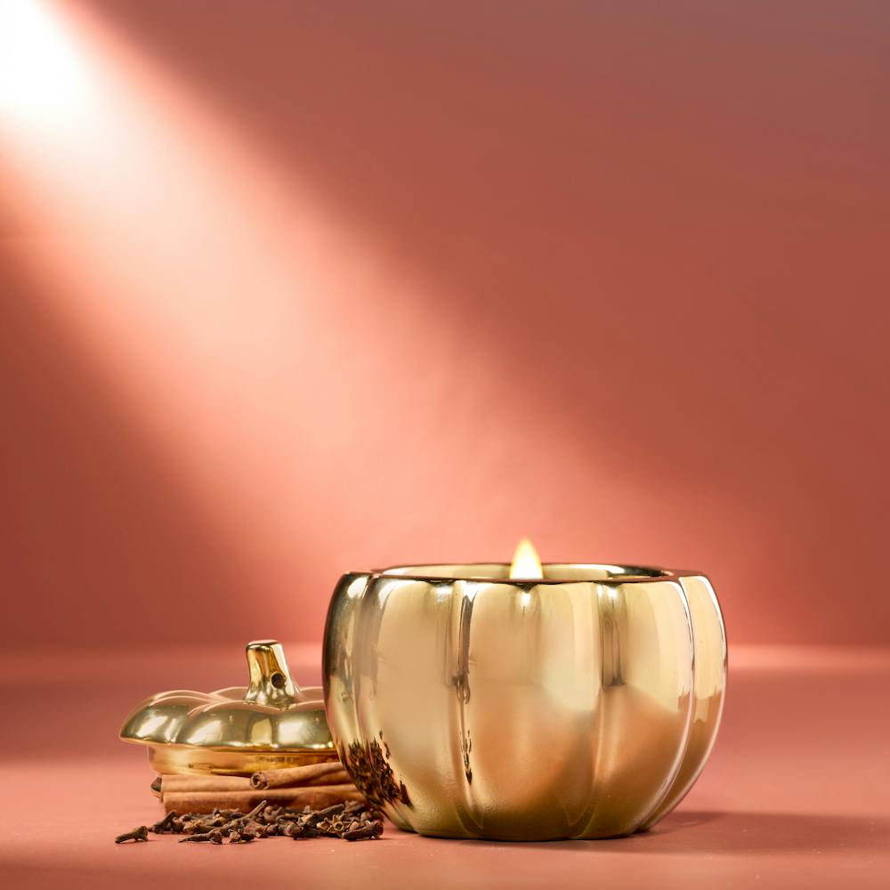 Spiced Pumpkin Ceramic Golden Gourd