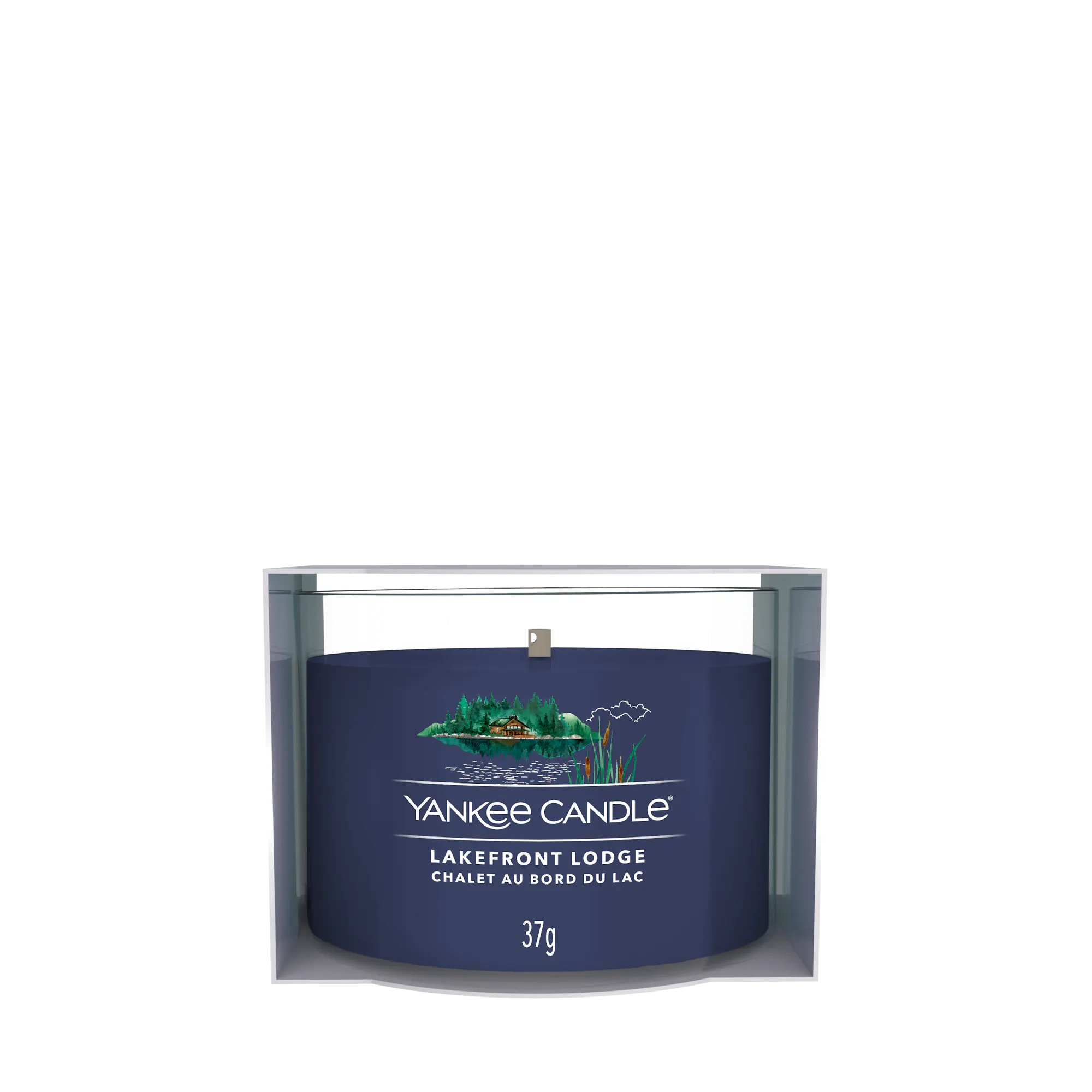 Lakefront Lodge Candle Yankee Candle® Mini, Blue, 5.4cm x 4.4cm | Woody