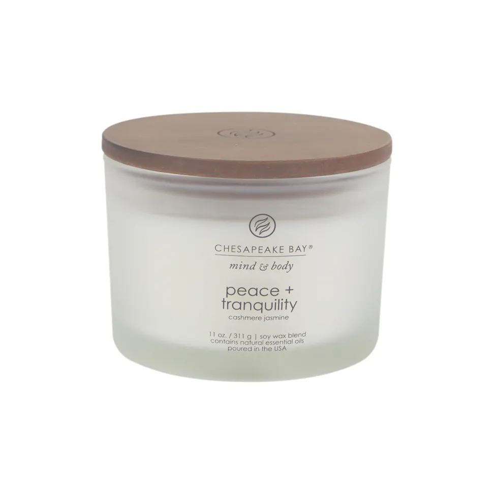 peace tranquility cashmere jasmine 3 wick coffee table jar candle