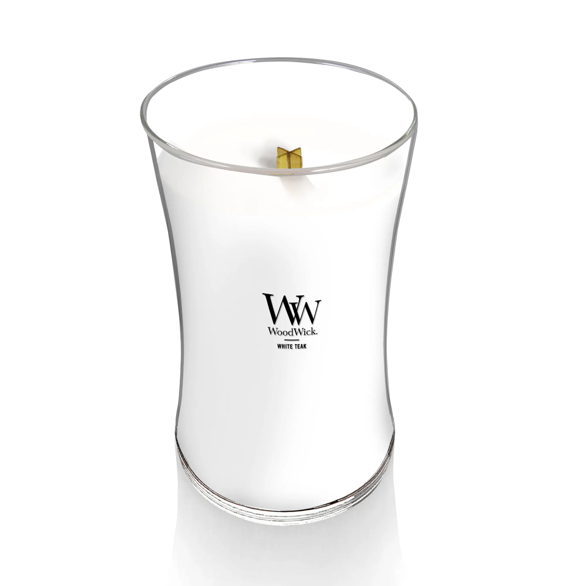 White Teak WoodWick® Large Hourglass Candle - Large Hourglass