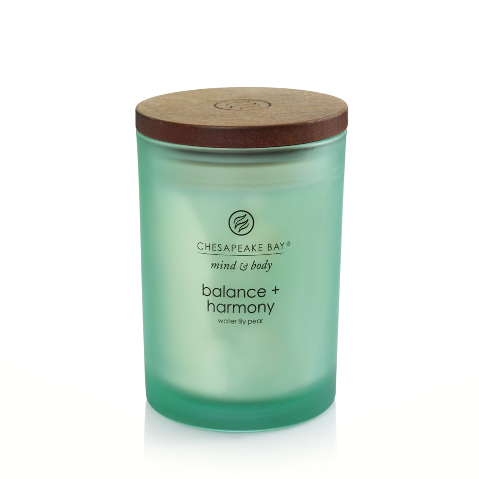 balance harmony water lily pear medium jar candle